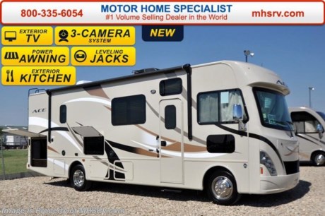 /TX 3-1-16 &lt;a href=&quot;http://www.mhsrv.com/thor-motor-coach/&quot;&gt;&lt;img src=&quot;http://www.mhsrv.com/images/sold-thor.jpg&quot; width=&quot;383&quot; height=&quot;141&quot; border=&quot;0&quot;/&gt;&lt;/a&gt;
*Family Owned &amp; Operated and the #1 Volume Selling Motor Home Dealer in the World as well as the #1 Thor Motor Coach Dealer in the World.
 &lt;object width=&quot;400&quot; height=&quot;300&quot;&gt;&lt;param name=&quot;movie&quot; value=&quot;http://www.youtube.com/v/fBpsq4hH-Ws?version=3&amp;amp;hl=en_US&quot;&gt;&lt;/param&gt;&lt;param name=&quot;allowFullScreen&quot; value=&quot;true&quot;&gt;&lt;/param&gt;&lt;param name=&quot;allowscriptaccess&quot; value=&quot;always&quot;&gt;&lt;/param&gt;&lt;embed src=&quot;http://www.youtube.com/v/fBpsq4hH-Ws?version=3&amp;amp;hl=en_US&quot; type=&quot;application/x-shockwave-flash&quot; width=&quot;400&quot; height=&quot;300&quot; allowscriptaccess=&quot;always&quot; allowfullscreen=&quot;true&quot;&gt;&lt;/embed&gt;&lt;/object&gt; MSRP $113,538. New 2016 Thor Motor Coach A.C.E. Model EVO 29.3. The A.C.E. is the class A &amp; C Evolution. It Combines many of the most popular features of a class A motor home and a class C motor home to make something truly unique to the RV industry. This unit measures approximately 29 feet 7 inches in length featuring a full wall driver&#39;s side slide and an exterior kitchen. Optional equipment includes beautiful HD-Max exterior, bedroom TV, (2) 12V attic fans, upgraded 15.0 BTU A/C, exterior TV and a second auxiliary battery. The A.C.E. also features a Ford Triton V-10 engine, frameless windows, power charging station, drop down overhead bunk, power side mirrors with integrated side view cameras, hydraulic leveling jacks, a mud-room, roof ladder, 4000 Onan Micro-Quiet generator, electric patio awning with integrated LED lights, AM/FM/CD, reclining swivel leatherette captain&#39;s chairs, stainless steel wheel liners, hitch, systems control center, valve stem extenders, refrigerator, microwave, water heater, one-piece windshield with &quot;20/20 vision&quot; front cap that helps eliminate heat and sunlight from getting into the drivers vision, floor level cockpit window for better visibility while turning, a &quot;below floor&quot; furnace and water heater helping keep the noise to an absolute minimum and the exhaust away from the kids and pets, cockpit mirrors, slide-out workstation in the dash and much more.  For additional coach information, brochures, window sticker, videos, photos, A.C.E. reviews &amp; testimonials as well as additional information about Motor Home Specialist and our manufacturers please visit us at MHSRV .com or call 800-335-6054. At Motor Home Specialist we DO NOT charge any prep or orientation fees like you will find at other dealerships. All sale prices include a 200 point inspection, interior &amp; exterior wash &amp; detail of vehicle, a thorough coach orientation with an MHS technician, an RV Starter&#39;s kit, a nights stay in our delivery park featuring landscaped and covered pads with full hook-ups and much more. WHY PAY MORE?... WHY SETTLE FOR LESS?