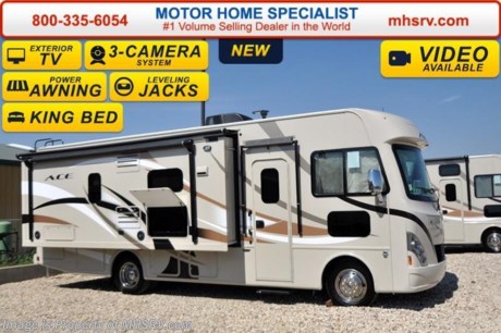 /NH 11-24-15 &lt;a href=&quot;http://www.mhsrv.com/thor-motor-coach/&quot;&gt;&lt;img src=&quot;http://www.mhsrv.com/images/sold-thor.jpg&quot; width=&quot;383&quot; height=&quot;141&quot; border=&quot;0&quot;/&gt;&lt;/a&gt;
Receive a $1,000 VISA Gift Card with purchase from Motor Home Specialist while supplies last. *Family Owned &amp; Operated and the #1 Volume Selling Motor Home Dealer in the World as well as the #1 Thor Motor Coach Dealer in the World.
&lt;object width=&quot;400&quot; height=&quot;300&quot;&gt;&lt;param name=&quot;movie&quot; value=&quot;http://www.youtube.com/v/fBpsq4hH-Ws?version=3&amp;amp;hl=en_US&quot;&gt;&lt;/param&gt;&lt;param name=&quot;allowFullScreen&quot; value=&quot;true&quot;&gt;&lt;/param&gt;&lt;param name=&quot;allowscriptaccess&quot; value=&quot;always&quot;&gt;&lt;/param&gt;&lt;embed src=&quot;http://www.youtube.com/v/fBpsq4hH-Ws?version=3&amp;amp;hl=en_US&quot; type=&quot;application/x-shockwave-flash&quot; width=&quot;400&quot; height=&quot;300&quot; allowscriptaccess=&quot;always&quot; allowfullscreen=&quot;true&quot;&gt;&lt;/embed&gt;&lt;/object&gt; 
MSRP $107,088. New 2016 Thor Motor Coach A.C.E. Model EVO 27.1. The A.C.E. is the class A &amp; C Evolution. It Combines many of the most popular features of a class A motor home and a class C motor home to make something truly unique to the RV industry. This unit measures approximately 28 feet 7 inches in length featuring a passenger side slide and king size bed. Optional equipment includes beautiful HD-Max exterior, bedroom TV/DVD combo, (2) 12V attic fans, upgraded 15.0 BTU A/C, exterior TV and a second auxiliary battery. The A.C.E. also features a Ford Triton V-10 engine, frameless windows, power charging station, drop down overhead bunk, power side mirrors with integrated side view cameras, hydraulic leveling jacks, a mud-room, roof ladder, 4000 Onan Micro-Quiet generator, electric patio awning with integrated LED lights, AM/FM/CD, reclining swivel leatherette captain&#39;s chairs, stainless steel wheel liners, hitch, systems control center, valve stem extenders, refrigerator, microwave, water heater, one-piece windshield with &quot;20/20 vision&quot; front cap that helps eliminate heat and sunlight from getting into the drivers vision, floor level cockpit window for better visibility while turning, a &quot;below floor&quot; furnace and water heater helping keep the noise to an absolute minimum and the exhaust away from the kids and pets, cockpit mirrors, slide-out workstation in the dash and much more.  For additional coach information, brochures, window sticker, videos, photos, A.C.E. reviews &amp; testimonials as well as additional information about Motor Home Specialist and our manufacturers please visit us at MHSRV .com or call 800-335-6054. At Motor Home Specialist we DO NOT charge any prep or orientation fees like you will find at other dealerships. All sale prices include a 200 point inspection, interior &amp; exterior wash &amp; detail of vehicle, a thorough coach orientation with an MHS technician, an RV Starter&#39;s kit, a nights stay in our delivery park featuring landscaped and covered pads with full hook-ups and much more. WHY PAY MORE?... WHY SETTLE FOR LESS?