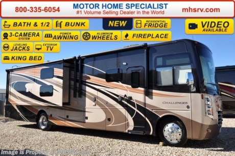 /PA 4-11-16 &lt;a href=&quot;http://www.mhsrv.com/thor-motor-coach/&quot;&gt;&lt;img src=&quot;http://www.mhsrv.com/images/sold-thor.jpg&quot; width=&quot;383&quot; height=&quot;141&quot; border=&quot;0&quot;/&gt;&lt;/a&gt;
*#1 Volume Selling Motor Home Dealer &amp; Thor Motor Coach Dealer in the World.  
&lt;object width=&quot;400&quot; height=&quot;300&quot;&gt;&lt;param name=&quot;movie&quot; value=&quot;//www.youtube.com/v/bN591K_alkM?hl=en_US&amp;amp;version=3&quot;&gt;&lt;/param&gt;&lt;param name=&quot;allowFullScreen&quot; value=&quot;true&quot;&gt;&lt;/param&gt;&lt;param name=&quot;allowscriptaccess&quot; value=&quot;always&quot;&gt;&lt;/param&gt;&lt;embed src=&quot;//www.youtube.com/v/bN591K_alkM?hl=en_US&amp;amp;version=3&quot; type=&quot;application/x-shockwave-flash&quot; width=&quot;400&quot; height=&quot;300&quot; allowscriptaccess=&quot;always&quot; allowfullscreen=&quot;true&quot;&gt;&lt;/embed&gt;&lt;/object&gt;  MSRP $185,806. This luxury bunk model RV measures approximately 38 feet 1 inch in length and features (3) slide-out rooms, Dream Dinette, fireplace, a 40&quot; LCD TV with sound bar, frameless windows, Flex-steel driver and passenger&#39;s chairs, detachable shore cord, 100 gallon fresh water tank, exterior speakers, LED lighting, beautiful decor, residential refrigerator, 1800 Watt inverter and bedroom TV. Optional equipment includes the beautiful full body paint exterior, frameless dual pane windows and a 3-burner range with oven. The all new 2016 Thor Motor Coach Challenger also features one of the most impressive lists of standard equipment in the RV industry including a Ford Triton V-10 engine, 22-Series ford chassis with aluminum wheels, fully automatic hydraulic leveling system, electric overhead Hide-Away Bunk, electric patio awning with LED lighting, side hinged baggage doors, exterior entertainment package, iPod docking station, DVD, LCD TVs, day/night shades, solid surface kitchen counter, dual roof A/C units, 5500 Onan generator, gas/electric water heater, heated and enclosed holding tanks and the RAPID CAMP remote system. Rapid Camp allows you to operate your slide-out room, generator, leveling jacks when applicable, power awning, selective lighting and more all from a touchscreen remote control. A few new features for 2016 include your choice of two beautiful high gloss glazed wood packages, 22 cf. residential refrigerator, roller shades in the cab area, 32 inch TVs in the bedroom, new solid surface kitchen counter and much more. For additional information, brochures, and videos please visit Motor Home Specialist at MHSRV .com or Call 800-335-6054. At Motor Home Specialist we DO NOT charge any prep or orientation fees like you will find at other dealerships. All sale prices include a 200 point inspection, interior and exterior wash &amp; detail of vehicle, a thorough coach orientation with an MHSRV technician, an RV Starter&#39;s kit, a night stay in our delivery park featuring landscaped and covered pads with full hook-ups and much more. Free airport shuttle available with purchase for out-of-town buyers. Read From THOUSANDS of Testimonials at MHSRV .com and See What They Had to Say About Their Experience at Motor Home Specialist. WHY PAY MORE?...... WHY SETTLE FOR LESS?  &lt;object width=&quot;400&quot; height=&quot;300&quot;&gt;&lt;param name=&quot;movie&quot; value=&quot;//www.youtube.com/v/VZXdH99Xe00?hl=en_US&amp;amp;version=3&quot;&gt;&lt;/param&gt;&lt;param name=&quot;allowFullScreen&quot; value=&quot;true&quot;&gt;&lt;/param&gt;&lt;param name=&quot;allowscriptaccess&quot; value=&quot;always&quot;&gt;&lt;/param&gt;&lt;embed src=&quot;//www.youtube.com/v/VZXdH99Xe00?hl=en_US&amp;amp;version=3&quot; type=&quot;application/x-shockwave-flash&quot; width=&quot;400&quot; height=&quot;300&quot; allowscriptaccess=&quot;always&quot; allowfullscreen=&quot;true&quot;&gt;&lt;/embed&gt;&lt;/object&gt;