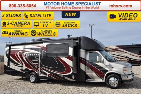 /MS 6/28/16 &lt;a href=&quot;http://www.mhsrv.com/coachmen-rv/&quot;&gt;&lt;img src=&quot;http://www.mhsrv.com/images/sold-coachmen.jpg&quot; width=&quot;383&quot; height=&quot;141&quot; border=&quot;0&quot; /&gt;&lt;/a&gt;  Family Owned &amp; Operated and the #1 Volume Selling Motor Home Dealer in the World as well as the #1 Coachmen Dealer in the World. &lt;object width=&quot;400&quot; height=&quot;300&quot;&gt;&lt;param name=&quot;movie&quot; value=&quot;//www.youtube.com/v/tu63TyI-F-A?hl=en_US&amp;amp;version=3&quot;&gt;&lt;/param&gt;&lt;param name=&quot;allowFullScreen&quot; value=&quot;true&quot;&gt;&lt;/param&gt;&lt;param name=&quot;allowscriptaccess&quot; value=&quot;always&quot;&gt;&lt;/param&gt;&lt;embed src=&quot;//www.youtube.com/v/tu63TyI-F-A?hl=en_US&amp;amp;version=3&quot; type=&quot;application/x-shockwave-flash&quot; width=&quot;400&quot; height=&quot;300&quot; allowscriptaccess=&quot;always&quot; allowfullscreen=&quot;true&quot;&gt;&lt;/embed&gt;&lt;/object&gt; MSRP $132,284. New 2016 Coachmen Concord 300TS Banner Edition W/3 Slide-out rooms. This luxury Class B+ RV measures approximately 31 ft. Optional equipment includes removable carpet set, bedroom power vent, hydraulic leveling jacks, aluminum wheels, driver&#39;s and passenger&#39;s swivel front seats, exterior privacy windshield shade, cockpit table, bedroom TV &amp; DVD, King Tailgater Automatic Satellite System w/Dish Receiver, outside entertainment center, second battery, 3-camera monitoring system, 15,000 BTU roof A/C and heat pump upgrade, heated tanks and upper gate valves and the Banner Package which includes fiberglass running boards and fender skirts, LED interior lighting, LED exterior lighting, 4.0 Onan generator, 32 inch TV and DVD player, Bluetooth radio, power awning, power tower, heated and remote exterior mirrors, power step, slide-out awning and 5,000 lb. hitch. A few standard features include the Ford E-450 super duty chassis, Ride-Rite air assist suspension system, exterior speakers &amp; the Azdel super light composite sidewalls. For additional coach information, brochures, window sticker, videos, photos, Concord reviews &amp; testimonials as well as additional information about Motor Home Specialist and our manufacturers&#39; please visit us at MHSRV .com or call 800-335-6054. At Motor Home Specialist we DO NOT charge any prep or orientation fees like you will find at other dealerships. All sale prices include a 200 point inspection, interior &amp; exterior wash &amp; detail of vehicle, a thorough coach orientation with an MHS technician, an RV Starter&#39;s kit, a nights stay in our delivery park featuring landscaped and covered pads with full hook-ups and much more. Free airport shuttle available with purchase for out-of-town buyers. WHY PAY MORE?... WHY SETTLE FOR LESS?