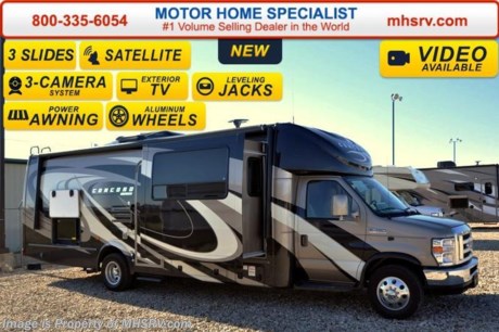 /TX 8/22/16 &lt;a href=&quot;http://www.mhsrv.com/coachmen-rv/&quot;&gt;&lt;img src=&quot;http://www.mhsrv.com/images/sold-coachmen.jpg&quot; width=&quot;383&quot; height=&quot;141&quot; border=&quot;0&quot; /&gt;&lt;/a&gt; Family Owned &amp; Operated and the #1 Volume Selling Motor Home Dealer in the World as well as the #1 Coachmen Dealer in the World. &lt;object width=&quot;400&quot; height=&quot;300&quot;&gt;&lt;param name=&quot;movie&quot; value=&quot;//www.youtube.com/v/tu63TyI-F-A?hl=en_US&amp;amp;version=3&quot;&gt;&lt;/param&gt;&lt;param name=&quot;allowFullScreen&quot; value=&quot;true&quot;&gt;&lt;/param&gt;&lt;param name=&quot;allowscriptaccess&quot; value=&quot;always&quot;&gt;&lt;/param&gt;&lt;embed src=&quot;//www.youtube.com/v/tu63TyI-F-A?hl=en_US&amp;amp;version=3&quot; type=&quot;application/x-shockwave-flash&quot; width=&quot;400&quot; height=&quot;300&quot; allowscriptaccess=&quot;always&quot; allowfullscreen=&quot;true&quot;&gt;&lt;/embed&gt;&lt;/object&gt; MSRP $132,241. New 2016 Coachmen Concord 300TS Banner Edition W/3 Slide-out rooms. This luxury Class B+ RV measures approximately 31 ft. Optional equipment includes removable carpet set, bedroom power vent, hydraulic leveling jacks, aluminum wheels, driver&#39;s and passenger&#39;s swivel front seats, exterior privacy windshield shade, cockpit table, bedroom TV &amp; DVD, King Tailgater Automatic Satellite System w/Dish Receiver, outside entertainment center, second battery, 3-camera monitoring system, 15,000 BTU roof A/C and heat pump upgrade, heated tanks and upper gate valves and the Banner Package which includes fiberglass running boards and fender skirts, LED interior lighting, LED exterior lighting, 4.0 Onan generator, 32 inch TV and DVD player, Bluetooth radio, power awning, power tower, heated and remote exterior mirrors, power step, slide-out awning and 5,000 lb. hitch. A few standard features include the Ford E-450 super duty chassis, Ride-Rite air assist suspension system, exterior speakers &amp; the Azdel super light composite sidewalls. For additional coach information, brochures, window sticker, videos, photos, Concord reviews &amp; testimonials as well as additional information about Motor Home Specialist and our manufacturers&#39; please visit us at MHSRV .com or call 800-335-6054. At Motor Home Specialist we DO NOT charge any prep or orientation fees like you will find at other dealerships. All sale prices include a 200 point inspection, interior &amp; exterior wash &amp; detail of vehicle, a thorough coach orientation with an MHS technician, an RV Starter&#39;s kit, a nights stay in our delivery park featuring landscaped and covered pads with full hook-ups and much more. Free airport shuttle available with purchase for out-of-town buyers. WHY PAY MORE?... WHY SETTLE FOR LESS?