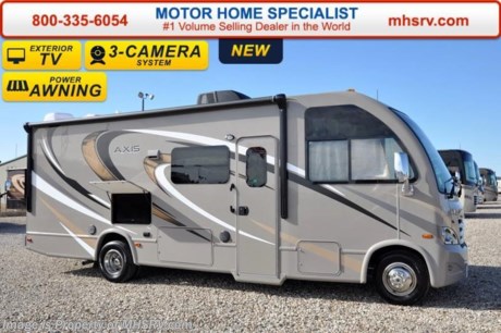 /CO 4/26/16 &lt;a href=&quot;http://www.mhsrv.com/thor-motor-coach/&quot;&gt;&lt;img src=&quot;http://www.mhsrv.com/images/sold-thor.jpg&quot; width=&quot;383&quot; height=&quot;141&quot; border=&quot;0&quot;/&gt;&lt;/a&gt;
*Family Owned &amp; Operated and the #1 Volume Selling Motor Home Dealer in the World as well as the #1 Thor Motor Coach Dealer in the World.  &lt;iframe width=&quot;400&quot; height=&quot;300&quot; src=&quot;https://www.youtube.com/embed/M6f0nvJ2zi0&quot; frameborder=&quot;0&quot; allowfullscreen&gt;&lt;/iframe&gt; Thor Motor Coach has done it again with the world&#39;s first RUV! (Recreational Utility Vehicle) Check out the all new 2016 Thor Motor Coach Axis RUV Model 25.3 with Slide-Out Room! MSRP $105,094. The Axis combines Style, Function, Affordability &amp; Innovation like no other RV available in the industry today! It is powered by a Ford Triton V-10 engine and built on the Ford E-450 Super Duty chassis providing a lower center of gravity and ease of drivability normally found only in a class C RV, but now available in this mini class A motorhome measuring approximately 26 ft. 6 inches. Taking superior drivability even one step further, the Axis will also feature something normally only found in a high-end luxury diesel pusher motor coach... an Independent Front Suspension system! With a style all its own the Axis will provide superior handling and fuel economy and appeal to couples &amp; family RVers as well. You will also find another full size power drop down bunk above the cockpit, Dream Dinette, slide, flip-up countertop, spacious living room and even pass-through exterior storage. Optional equipment includes the HD-Max colored sidewalls and graphics, 3 burner range with oven, bedroom TV, exterior TV, (2) attic fans, an upgraded 15.0 BTU A/C, heated holding tanks and a second auxiliary battery. You will also be pleased to find a host of feature appointments that include tinted and frameless windows, a power patio awning with LED lights, convection microwave (N/A with oven option), 3 burner cooktop, living room TV, LED ceiling lights, Onan 4000 generator, gas/electric water heater, power and heated mirrors with integrated side-view cameras, back-up camera, 8,000lb. trailer hitch, cabinet doors with designer door fronts and a spacious cockpit design with unparalleled visibility as well as a fold out map/laptop table and an additional cab table that can easily be stored when traveling.  For additional coach information, brochures, window sticker, videos, photos, Axis reviews, testimonials as well as additional information about Motor Home Specialist and our manufacturers&#39; please visit us at MHSRV .com or call 800-335-6054. At Motor Home Specialist we DO NOT charge any prep or orientation fees like you will find at other dealerships. All sale prices include a 200 point inspection, interior and exterior wash &amp; detail of vehicle, a thorough coach orientation with an MHS technician, an RV Starter&#39;s kit, a night stay in our delivery park featuring landscaped and covered pads with full hook-ups and much more. Free airport shuttle available with purchase for out-of-town buyers. WHY PAY MORE?... WHY SETTLE FOR LESS? 
