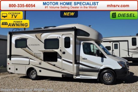 /CA 7-25-16 &lt;a href=&quot;http://www.mhsrv.com/thor-motor-coach/&quot;&gt;&lt;img src=&quot;http://www.mhsrv.com/images/sold-thor.jpg&quot; width=&quot;383&quot; height=&quot;141&quot; border=&quot;0&quot; /&gt;&lt;/a&gt;      *Family Owned &amp; Operated and the #1 Volume Selling Motor Home Dealer in the World as well as the #1 Thor Motor Coach Dealer in the World. MSRP $122,905. New 2016 Thor Motor Coach Chateau Citation Diesel. Model 24SA. This RV measures approximately 24 ft. 6 in. in length &amp; features a slide-out room. Optional equipment includes the beautiful HD-Max exterior, child safety tether, 13.5 low profile A/C with heat pump, exterior TV, bedroom TV, diesel generator, holding tanks with heat pads and second auxiliary battery. The all new 2016 Chateau Citation Sprinter also features a turbo diesel engine, AM/FM/CD, power windows &amp; locks, keyless entry, power vent, back up camera, solid surface kitchen counter, 3-point seat belts, driver &amp; passenger airbags, heated remote side mirrors, fiberglass running boards, spare tire, hitch, back-up monitor, roof ladder, outside shower, slide-out awning, electric step &amp; much more. For additional coach information, brochures, window sticker, videos, photos, Siesta reviews, testimonials as well as additional information about Motor Home Specialist and our manufacturers&#39; please visit us at MHSRV .com or call 800-335-6054. At Motor Home Specialist we DO NOT charge any prep or orientation fees like you will find at other dealerships. All sale prices include a 200 point inspection, interior and exterior wash &amp; detail of vehicle, a thorough coach orientation with an MHS technician, an RV Starter&#39;s kit, a night stay in our delivery park featuring landscaped and covered pads with full hook-ups and much more. Free airport shuttle available with purchase for out-of-town buyers. WHY PAY MORE?... WHY SETTLE FOR LESS? 