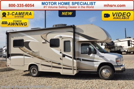 /OK 5-9-16 &lt;a href=&quot;http://www.mhsrv.com/thor-motor-coach/&quot;&gt;&lt;img src=&quot;http://www.mhsrv.com/images/sold-thor.jpg&quot; width=&quot;383&quot; height=&quot;141&quot; border=&quot;0&quot;/&gt;&lt;/a&gt;
*#1 Volume Selling Motor Home Dealer in the World. MSRP $90,463. New 2016 Thor Motor Coach Chateau Class C RV Model 24C with Ford E-450 chassis, Ford Triton V-10 engine &amp; 8,000 lb. trailer hitch. This unit measures approximately 24 feet 11 inches in length with a slide. Optional equipment includes the all new HD-Max exterior color, convection microwave, child safety tether, exterior shower, heated holding tanks, second auxiliary battery, wheel liners, keyless cab entry, valve stem extenders, spare tire, back up monitor, heated &amp; remote exterior mirrors with side cameras, leatherette driver &amp; passenger chairs, cockpit carpet mat and wood dash applique. The Chateau Class C RV has an incredible list of standard features for 2016 as well including Mega exterior storage, power windows and locks, power patio awning with integrated LED lighting, roof ladder, in-dash media center w/DVD/CD/AM/FM &amp; Bluetooth, deluxe exterior mirrors, bunk ladder, refrigerator, microwave, flip-up counter-top extension, large TV on swivel in cab-over, power vent in bath, skylight above shower, 4000 Onan generator, auto transfer switch, roof A/C, cab A/C, battery disconnect switch, auxiliary battery, gas/electric water heater and much more. For additional information, brochures, and videos please visit Motor Home Specialist at  MHSRV .com or Call 800-335-6054. At Motor Home Specialist we DO NOT charge any prep or orientation fees like you will find at other dealerships. All sale prices include a 200 point inspection, interior and exterior wash &amp; detail of vehicle, a thorough coach orientation with an MHS technician, an RV Starter&#39;s kit, a night stay in our delivery park featuring landscaped and covered pads with full hook-ups and much more. Free airport shuttle available with purchase for out-of-town buyers. Read From THOUSANDS of Testimonials at MHSRV .com and See What They Had to Say About Their Experience at Motor Home Specialist. WHY PAY MORE?...... WHY SETTLE FOR LESS? 