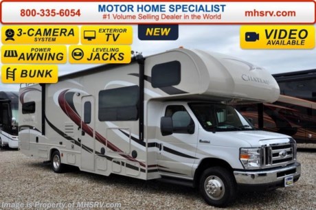 /TX 02/15/16 &lt;a href=&quot;http://www.mhsrv.com/thor-motor-coach/&quot;&gt;&lt;img src=&quot;http://www.mhsrv.com/images/sold-thor.jpg&quot; width=&quot;383&quot; height=&quot;141&quot; border=&quot;0&quot;/&gt;&lt;/a&gt;
&lt;iframe width=&quot;400&quot; height=&quot;300&quot; src=&quot;https://www.youtube.com/embed/scMBAkyf1JU&quot; frameborder=&quot;0&quot; allowfullscreen&gt;&lt;/iframe&gt; The Largest 911 Emergency Inventory Reduction Sale in MHSRV History is Going on NOW! Over 1000 RVs to Choose From at 1 Location!! Offer Ends Feb. 29th, 2016. Sale Price available at MHSRV.com or call 800-335-6054. You&#39;ll be glad you did! ***   #1 Volume Selling Motor Home Dealer &amp; Thor Motor Coach Dealer in the World. &lt;iframe width=&quot;400&quot; height=&quot;300&quot; src=&quot;https://www.youtube.com/embed/VZXdH99Xe00&quot; frameborder=&quot;0&quot; allowfullscreen&gt;&lt;/iframe&gt; MSRP $112,408. New 2016 Thor Motor Coach Chateau Class C RV Model 31E bunk model with Ford E-450 chassis, Ford Triton V-10 engine &amp; 8,000 lb. trailer hitch. This unit measures approximately 32 feet 7 inches in length with a full-wall slide-out room, (2) LCD TVs with DVD player combo in the bunk beds and fully automatic leveling jacks. Options include the Premier Package which features a solid surface kitchen counter-top, roller shades, electronics power charging station, kitchen water filter system, LED ceiling lights, black tank flush, 30&quot; OTR microwave and a coach radio system with exterior speakers. Additional options include the all new HD-Max exterior color, exterior TV, power driver&#39;s seat, leatherette sofa, child safety tethers, (2) attic fans, a 15.0 BTU A/C upgrade, second auxiliary battery, spare tire kit, heated remote exterior mirrors with side cameras, leatherette driver/passenger chairs, cockpit carpet mat and wood dash applique. The Chateau Class C RV has an incredible list of standard features for 2016 as well including heated tanks, power windows and locks, power patio awning with integrated LED lighting, roof ladder, in-dash media center w/DVD/CD/AM/FM &amp; Bluetooth, deluxe exterior mirrors, oven, microwave, power vent in bath, skylight above shower, 4,000 Onan generator, auto transfer switch, cab A/C, battery disconnect switch, auxiliary battery (2 aux. batteries on 31 W model), gas/electric water heater and the RAPID CAMP remote system. Rapid Camp allows you to operate your slide-out room, generator, leveling jacks when applicable, power awning, selective lighting and more all from a touchscreen remote control. For additional information, brochures, and videos please visit Motor Home Specialist at  MHSRV .com or Call 800-335-6054. At Motor Home Specialist we DO NOT charge any prep or orientation fees like you will find at other dealerships. All sale prices include a 200 point inspection, interior and exterior wash &amp; detail of vehicle, a thorough coach orientation with an MHS technician, an RV Starter&#39;s kit, a night stay in our delivery park featuring landscaped and covered pads with full hook-ups and much more. Free airport shuttle available with purchase for out-of-town buyers. Read From THOUSANDS of Testimonials at MHSRV .com and See What They Had to Say About Their Experience at Motor Home Specialist. WHY PAY MORE?...... WHY SETTLE FOR LESS? 