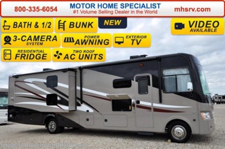 /IN 4-11-16 &lt;a href=&quot;http://www.mhsrv.com/coachmen-rv/&quot;&gt;&lt;img src=&quot;http://www.mhsrv.com/images/sold-coachmen.jpg&quot; width=&quot;383&quot; height=&quot;141&quot; border=&quot;0&quot;/&gt;&lt;/a&gt;
Family Owned &amp; Operated and the #1 Volume Selling Motor Home Dealer in the World as well as the #1 Coachmen Dealer in the World. &lt;iframe width=&quot;400&quot; height=&quot;300&quot; src=&quot;https://www.youtube.com/embed/sYHR4QtB5TY&quot; frameborder=&quot;0&quot; allowfullscreen&gt;&lt;/iframe&gt; 
MSRP $138,532 - New 2016 Coachmen Mirada Model 35BH bath &amp; 1/2 bunk model. It measures approximately 36 feet 10 inches in length. Options include the Honey Glazed Maple wood package, valve stem extensions, (2) bunk TVs, bedroom TV/DVD player, power drop down bunk, mattress upgrade, stainless steel appliance package, frameless windows, side cameras, power heated mirrors, gas/electric water heater, exterior entertainment center and the Travel Easy Roadside Assistance. Standards include a 5.5 Onan generator, ball bearing drawer guides, reclining/swivel pilot seats, power windshield shade, pass-thru storage, power patio awning, automatic leveling jacks, back up camera, tile back-splash, large bedroom TV and much more. For additional coach information, brochure, window sticker, videos, photos, Mirada customer reviews &amp; testimonials please visit Motor Home Specialist at MHSRV .com or call 800-335-6054. At Motor Home Specialist we DO NOT charge any prep or orientation fees like you will find at other dealerships. All sale prices include a 200 point inspection, interior and exterior wash &amp; detail of vehicle, a thorough coach orientation with an MHS technician, an RV Starter&#39;s kit, a night stay in our delivery park featuring landscaped and covered pads with full hook-ups and much more. Free airport shuttle available with purchase for out-of-town buyers. WHY PAY MORE?... WHY SETTLE FOR LESS? 