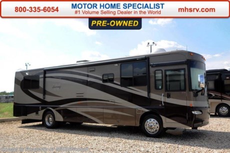 /SOLD 9/28/15 WA
Used Winnebago RV for Sale- 2007 Winnebago Journey with 2 slides and 36,769 miles. This RV features a Caterpillar 350HP engine, Freightliner chassis, Allison 6 speed transmission, exhaust brake, air brakes, cruise control, telescopic smart wheel, power mirrors with heat, 8KW Onan generator with 992 hours, power patio awning, door awning, slide-out room toppers, gas/electric water heater, 50 amp service, aluminum wheels, clear front paint mask, water filtration system, exterior shower, fiberglass roof with ladder, 10K lb. hitch, automatic leveling system, 3 camera monitoring system, inverter, soft touch ceilings, sofa with power sleeper, booth converts to sleeper, day/night shades, dual pane windows, convection microwave, solid surface counter, 3 burner range, sink covers, glass door shower with seat, A/C, 2 TVs and much more. For additional information and photos please visit Motor Home Specialist at www.MHSRV .com or call 800-335-6054.