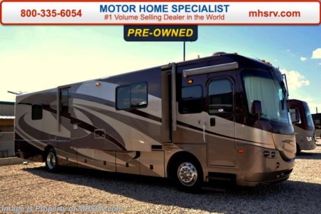 /SOLD 9/28/15 CA
Used Sportscoach RV for Sale- 2005 Sportscoach Elite 402TS with 3 slides and 32,138 miles. This RV is approximately 40 feet in length with a Cummins 350HP engine, Freightliner raised rail chassis, power mirrors with heat, 7.5KW Onan generator, power patio and door awnings, slide-out room toppers, gas/electric water heater, 50 amp service, pass-thru storage, power steps, full length slide-out cargo tray, aluminum wheels, clear front paint mask, black tank rinsing system, fiberglass roof with ladder, 10K lb. hitch, automatic leveling system, back up camera, exterior entertainment center, Xantrax inverter, ceramic tile floors, soft touch ceilings, 2 sofas with sleepers, booth converts to sleeper, dual pane windows, day/night shades, convection microwave, 3 burner range, solid surface counter, glass door shower with seat, 2 ducted A/Cs with heat pumps, 2 TVs and much more. For additional information and photos please visit Motor Home Specialist at www.MHSRV .com or call 800-335-6054.