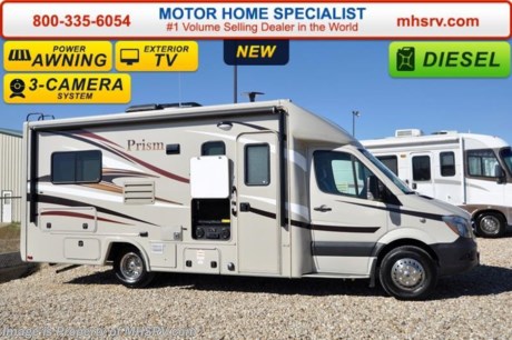 /TX 9-26-16 &lt;a href=&quot;http://www.mhsrv.com/coachmen-rv/&quot;&gt;&lt;img src=&quot;http://www.mhsrv.com/images/sold-coachmen.jpg&quot; width=&quot;383&quot; height=&quot;141&quot; border=&quot;0&quot;/&gt;&lt;/a&gt;      Family Owned &amp; Operated and the #1 Volume Selling Motor Home Dealer in the World as well as the #1 Coachmen Dealer in the World. MSRP $119,314. New 2016 Coachmen Prism B+ Sprinter Diesel. Model 24J. This RV measures approximately 24 feet 10 inches in length with slide-out room.  Optional equipment includes the Banner package featuring a back up camera &amp; monitor, satellite radio, power awning, stainless steel wheel liners, euro style refrigerator, cook top with glass cover, LED lights, exterior entertainment center, woodgrain dash applique, upgraded swivel pilot &amp; passenger seats, power skylight/roof vent, roller bearing drawer glides, rear stabilizers, Travel Easy Roadside Assistance &amp; exterior privacy windshield cover. Additional options include thetan painted cab, upgraded 15,000 BTU A/C with heat pump, side view cameras, upgraded Serta mattress, Onan diesel generator, exterior camp table and side slide out awning. The Prism&#39;s impressive list of standards include a 3.0L V-6 turbo diesel engine, sunroof with night shade, hardwood cabinet doors, MCD roller shades, coach TV with DVD player, convection microwave, power vent, water heater, heated tanks, exterior shower and much more. For additional coach information, brochure, window sticker, videos, photos, Coachmen customer reviews &amp; testimonials please visit Motor Home Specialist at MHSRV .com or call 800-335-6054. At MHS we DO NOT charge any prep or orientation fees like you will find at other dealerships. All sale prices include a 200 point inspection, interior &amp; exterior wash &amp; detail of vehicle, a thorough coach orientation with an MHS technician, an RV Starter&#39;s kit, a nights stay in our delivery park featuring landscaped and covered pads with full hook-ups and much more. WHY PAY MORE?... WHY SETTLE FOR LESS? &lt;object width=&quot;400&quot; height=&quot;300&quot;&gt;&lt;param name=&quot;movie&quot; value=&quot;http://www.youtube.com/v/fBpsq4hH-Ws?version=3&amp;amp;hl=en_US&quot;&gt;&lt;/param&gt;&lt;param name=&quot;allowFullScreen&quot; value=&quot;true&quot;&gt;&lt;/param&gt;&lt;param name=&quot;allowscriptaccess&quot; value=&quot;always&quot;&gt;&lt;/param&gt;&lt;embed src=&quot;http://www.youtube.com/v/fBpsq4hH-Ws?version=3&amp;amp;hl=en_US&quot; type=&quot;application/x-shockwave-flash&quot; width=&quot;400&quot; height=&quot;300&quot; allowscriptaccess=&quot;always&quot; allowfullscreen=&quot;true&quot;&gt;&lt;/embed&gt;&lt;/object&gt; 