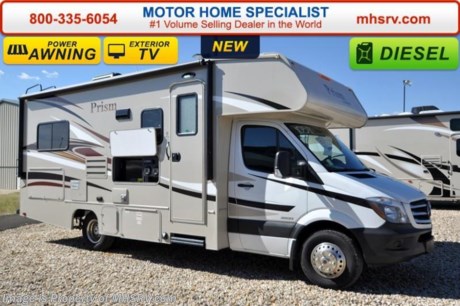 /KS 5-9-16 &lt;a href=&quot;http://www.mhsrv.com/coachmen-rv/&quot;&gt;&lt;img src=&quot;http://www.mhsrv.com/images/sold-coachmen.jpg&quot; width=&quot;383&quot; height=&quot;141&quot; border=&quot;0&quot;/&gt;&lt;/a&gt;
Family Owned &amp; Operated and the #1 Volume Selling Motor Home Dealer in the World as well as the #1 Coachmen Dealer in the World. MSRP $104,570. New 2016 Coachmen Prism Diesel. Model 2150LE. This RV measures approximately 25 ft. in length with a slide-out room.  Optional equipment includes the Prism Lead Dog package featuring high gloss fiberglass sidewalls, back up camera &amp; monitor, power awning, sLED interior and exterior lights, pop-up power tower, stainless steel wheel liners, 3.5K lb. hitch &amp; wire, slide out awnings, spare tire, swivel pilot &amp; passenger seats, roller bearing drawer glides, oven, child safety net &amp; ladder as well as MCD shades. Additional features include the a u-shaped dinette, LCD TV W/DVD player, exterior entertainment center, convection microwave, heated tank pads, dual coach batteries and an exterior windshield cover. The Prism&#39;s impressive list of standards include a 3.0L V-6 turbo diesel engine, power entrance step, Azdel superlite composite substrate, hardwood cabinets, 3 burner cook top, exterior shower and much more. For additional coach information, brochure, window sticker, videos, photos, Coachmen customer reviews &amp; testimonials please visit Motor Home Specialist at MHSRV .com or call 800-335-6054. At MHS we DO NOT charge any prep or orientation fees like you will find at other dealerships. All sale prices include a 200 point inspection, interior &amp; exterior wash &amp; detail of vehicle, a thorough coach orientation with an MHS technician, an RV Starter&#39;s kit, a nights stay in our delivery park featuring landscaped and covered pads with full hook-ups and much more. WHY PAY MORE?... WHY SETTLE FOR LESS? &lt;object width=&quot;400&quot; height=&quot;300&quot;&gt;&lt;param name=&quot;movie&quot; value=&quot;http://www.youtube.com/v/fBpsq4hH-Ws?version=3&amp;amp;hl=en_US&quot;&gt;&lt;/param&gt;&lt;param name=&quot;allowFullScreen&quot; value=&quot;true&quot;&gt;&lt;/param&gt;&lt;param name=&quot;allowscriptaccess&quot; value=&quot;always&quot;&gt;&lt;/param&gt;&lt;embed src=&quot;http://www.youtube.com/v/fBpsq4hH-Ws?version=3&amp;amp;hl=en_US&quot; type=&quot;application/x-shockwave-flash&quot; width=&quot;400&quot; height=&quot;300&quot; allowscriptaccess=&quot;always&quot; allowfullscreen=&quot;true&quot;&gt;&lt;/embed&gt;&lt;/object&gt; 