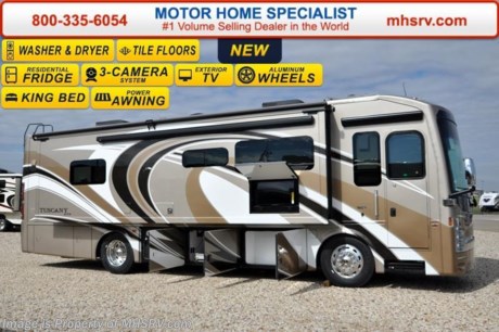 /TX 5-18-16 &lt;a href=&quot;http://www.mhsrv.com/thor-motor-coach/&quot;&gt;&lt;img src=&quot;http://www.mhsrv.com/images/sold-thor.jpg&quot; width=&quot;383&quot; height=&quot;141&quot; border=&quot;0&quot;/&gt;&lt;/a&gt;
Family Owned &amp; Operated and the #1 Volume Selling Motor Home Dealer in the World as well as the #1 Thor Motor Coach in the World. &lt;object width=&quot;400&quot; height=&quot;300&quot;&gt;&lt;param name=&quot;movie&quot; value=&quot;http://www.youtube.com/v/fBpsq4hH-Ws?version=3&amp;amp;hl=en_US&quot;&gt;&lt;/param&gt;&lt;param name=&quot;allowFullScreen&quot; value=&quot;true&quot;&gt;&lt;/param&gt;&lt;param name=&quot;allowscriptaccess&quot; value=&quot;always&quot;&gt;&lt;/param&gt;&lt;embed src=&quot;http://www.youtube.com/v/fBpsq4hH-Ws?version=3&amp;amp;hl=en_US&quot; type=&quot;application/x-shockwave-flash&quot; width=&quot;400&quot; height=&quot;300&quot; allowscriptaccess=&quot;always&quot; allowfullscreen=&quot;true&quot;&gt;&lt;/embed&gt;&lt;/object&gt;  MSRP $293,356.  New 2016 Thor Motor Coach Tuscany with 3 slides. Model 34ST. This luxury diesel motorhome measures approximately 35 feet 4 inches in length and is highlighted by a passenger side full wall slide, king size bed, residential refrigerator, stack washer/dryer, 360 HP Cummins Engine w/800 ft lb. torque, Freightliner XC raised rail chassis, 8 KW Onan diesel generator and a 2000 Watt inverter w/100 Amp charge. Options include the beautiful full body, cockpit overhead TV and exterior TV. The Tuscany XTE has one of the most impressive selection of standard features including an Allison 6-speed automatic transmission, high polished aluminum wheels, dual fuel fills, 10,000 lb. hitch, automatic leveling jacks, tinted one piece windshield, invisible bra, slide-out room awning, full basement pass-through storage, side hinge baggage doors, electric windshield solar &amp; privacy roller shade, LED ceiling lighting, hardwood cabinets, chrome power mirrors with heat, electric step well cover, large LCD TV in bedroom, 3-camera monitoring system, home theater system with Blue-Ray DVD, tile flooring, automatic generator start, microwave/convection oven, energy management system as well as heated &amp; enclosed holding tanks and MUCH more.  For additional coach information, brochures, window sticker, videos, photos, Tuscany reviews, testimonials as well as additional information about Motor Home Specialist and our manufacturers&#39; please visit us at MHSRV .com or call 800-335-6054. At Motor Home Specialist we DO NOT charge any prep or orientation fees like you will find at other dealerships. All sale prices include a 200 point inspection, interior and exterior wash &amp; detail of vehicle, a thorough coach orientation with an MHS technician, an RV Starter&#39;s kit, a night stay in our delivery park featuring landscaped and covered pads with full hook-ups and much more. Free airport shuttle available with purchase for out-of-town buyers. WHY PAY MORE?... WHY SETTLE FOR LESS? 