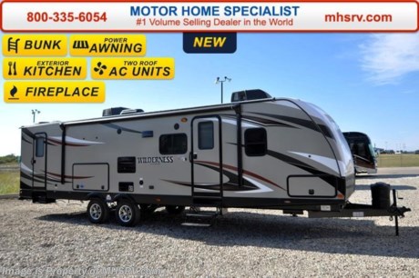 /TX &lt;a href=&quot;http://www.mhsrv.com/travel-trailers/&quot;&gt;&lt;img src=&quot;http://www.mhsrv.com/images/sold-traveltrailer.jpg&quot; width=&quot;383&quot; height=&quot;141&quot; border=&quot;0&quot;/&gt;&lt;/a&gt;
Family Owned &amp; Operated. Largest Selection, Lowest Prices &amp; the Premier Service &amp; Walk-Through Process that can only be found at the #1 Volume Selling Motor Home Dealer in the World! From $10K to $2 Million... We gotcha&#39; Covered!  &lt;object width=&quot;400&quot; height=&quot;300&quot;&gt;&lt;param name=&quot;movie&quot; value=&quot;http://www.youtube.com/v/fBpsq4hH-Ws?version=3&amp;amp;hl=en_US&quot;&gt;&lt;/param&gt;&lt;param name=&quot;allowFullScreen&quot; value=&quot;true&quot;&gt;&lt;/param&gt;&lt;param name=&quot;allowscriptaccess&quot; value=&quot;always&quot;&gt;&lt;/param&gt;&lt;embed src=&quot;http://www.youtube.com/v/fBpsq4hH-Ws?version=3&amp;amp;hl=en_US&quot; type=&quot;application/x-shockwave-flash&quot; width=&quot;400&quot; height=&quot;300&quot; allowscriptaccess=&quot;always&quot; allowfullscreen=&quot;true&quot;&gt;&lt;/embed&gt;&lt;/object&gt; MSRP $36,837. The 2016 Heartland Wilderness travel trailer model 3125BH is approximately 35 feet 9 inches in length and features a slide, queen bunk, ducted A/C, 82&quot; interior ceilings, double door refrigerator, tinted windows, stabilizer jacks, power vent, gas/electric water heater, steel ball bearing guides, enclosed under-belly, indoor &amp; outdoor speakers, dual LP tanks with auto change over, cable hookup, 55 amp 12 volt power converter &amp; the wide trax axle system. This beautiful travel trailer also includes the Elite Package which features upgraded tan fiberglass, premium graphic package, upgraded black trim, black skirt metal and black diamond plate. Additional options include aluminum wheels, power awning with LED light strip, electric fireplace with 50 amp service, power stabilizer jacks, gel coated fiberglass front cap with LED lights, spare tire, toy lock, 40&quot; LED flat screen TV and a 2nd A/C. For additional coach information, brochures, window sticker, videos, photos, Wilderness reviews &amp; testimonials as well as additional information about Motor Home Specialist and our manufacturers please visit us at MHSRV .com or call 800-335-6054. At Motor Home Specialist we DO NOT charge any prep or orientation fees like you will find at other dealerships. All sale prices include a 200 point inspection, interior &amp; exterior wash &amp; detail of vehicle, a thorough coach orientation with an MHS technician, an RV Starter&#39;s kit, a nights stay in our delivery park featuring landscaped and covered pads with full hook-ups and much more. WHY PAY MORE?... WHY SETTLE FOR LESS?