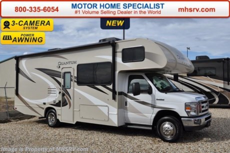 /IL 3/21/16 &lt;a href=&quot;http://www.mhsrv.com/thor-motor-coach/&quot;&gt;&lt;img src=&quot;http://www.mhsrv.com/images/sold-thor.jpg&quot; width=&quot;383&quot; height=&quot;141&quot; border=&quot;0&quot;/&gt;&lt;/a&gt;
#1 Volume Selling Motor Home Dealer &amp; Thor Motor Coach Dealer in the World. &lt;iframe width=&quot;400&quot; height=&quot;300&quot; src=&quot;https://www.youtube.com/embed/VZXdH99Xe00&quot; frameborder=&quot;0&quot; allowfullscreen&gt;&lt;/iframe&gt; MSRP $98,578. New 2016 Thor Motor Coach Quantum Class C RV Model RS26 with Ford E-450 chassis, Ford Triton V-10 engine &amp; 8,000 lb. trailer hitch. This unit measures approximately 27 feet 6 inches in length with a driver&#39;s side slide, beautiful hardwood cabinets and a cabover bunk with skylight &amp; power shade (N/A with cabover entertainment center). Options include the Platinum package which features the beautiful HD-Max, back up monitor, wheel liners and an exterior shower. Additional options include a bedroom TV, convection microwave, leatherette sofa, (2) 12V attic vent, 15.0 BTU A/C IPO 13.5 BTU A/C, heated holding tanks, second auxiliary battery, valve stem extenders, keyless entry, heated remote exterior mirrors with integrated side view cameras, leatherette driver &amp; passenger chairs, cockpit carpet mat and dash applique. The Quantum Class C RV has an incredible list of standard features for 2016 as well including heated tanks, power windows and locks, power patio awning with integrated LED lighting, roof ladder, in-dash media center w/DVD/CD/AM/FM &amp; Bluetooth, deluxe exterior mirrors, power vent in bath, skylight above shower, 4,000 Onan generator, auto transfer switch, cab A/C, battery disconnect switch, auxiliary battery and a gas/electric water heater. For additional information, brochures, and videos please visit Motor Home Specialist at MHSRV .com or Call 800-335-6054. At Motor Home Specialist we DO NOT charge any prep or orientation fees like you will find at other dealerships. All sale prices include a 200 point inspection, interior and exterior wash &amp; detail of vehicle, a thorough coach orientation with an MHS technician, an RV Starter&#39;s kit, a night stay in our delivery park featuring landscaped and covered pads with full hook-ups and much more. Free airport shuttle available with purchase for out-of-town buyers. Read From THOUSANDS of Testimonials at MHSRV .com and See What They Had to Say About Their Experience at Motor Home Specialist. WHY PAY MORE?...... WHY SETTLE FOR LESS? 