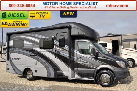 /TX 4-11-16 &lt;a href=&quot;http://www.mhsrv.com/thor-motor-coach/&quot;&gt;&lt;img src=&quot;http://www.mhsrv.com/images/sold-thor.jpg&quot; width=&quot;383&quot; height=&quot;141&quot; border=&quot;0&quot;/&gt;&lt;/a&gt;
Family Owned &amp; Operated and the #1 Volume Selling Motor Home Dealer in the World as well as the #1 Thor Motor Coach Dealer in the World. MSRP $132,123. New 2016 Thor Motor Coach Synergy Sprinter Diesel. Model CB24. This RV measures approximately 24 ft. 6 in. in length &amp; features a slide-out room and a cab-over bunk. Optional equipment includes the beautiful high gloss Monterey Maple hardwood, amazing full body paint exterior, bedroom TV, exterior entertainment center, child safety tether, 13.5 low profile A/C with heat pump, 3.2KW diesel generator, heated holding tanks and second auxiliary battery. The all new 2016 Synergy Sprinter features a 5K lb. hitch, side-hinged slab compartment doors, power patio awning with LED lighting, exterior shower, back up monitor, deluxe heated remote exterior mirrors, swivel captain&#39;s chairs, keyless entry system, spare tire, roller shades, full extension metal ball-bearing drawer guides, convection microwave, solid surface kitchen countertop, gas/electric water heater &amp; much more. For additional coach information, brochures, window sticker, videos, photos, reviews, testimonials as well as additional information about Motor Home Specialist and our manufacturers&#39; please visit us at MHSRV .com or call 800-335-6054. At Motor Home Specialist we DO NOT charge any prep or orientation fees like you will find at other dealerships. All sale prices include a 200 point inspection, interior and exterior wash &amp; detail of vehicle, a thorough coach orientation with an MHS technician, an RV Starter&#39;s kit, a night stay in our delivery park featuring landscaped and covered pads with full hook-ups and much more. Free airport shuttle available with purchase for out-of-town buyers. WHY PAY MORE?... WHY SETTLE FOR LESS? 