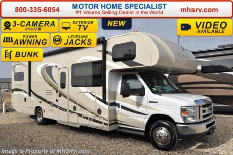 #1 Volume Selling Motor Home Dealer &amp; Thor Motor Coach Dealer in the World. &lt;iframe width=&quot;400&quot; height=&quot;300&quot; src=&quot;https://www.youtube.com/embed/VZXdH99Xe00&quot; frameborder=&quot;0&quot; allowfullscreen&gt;&lt;/iframe&gt; MSRP $112,394. New 2016 Thor Motor Coach Chateau Class C RV Model 31E bunk model with Ford E-450 chassis, Ford Triton V-10 engine &amp; 8,000 lb. trailer hitch. This unit measures approximately 32 feet 7 inches in length with a full-wall slide-out room, (2) LCD TVs with DVD player combo in the bunk beds and fully automatic leveling jacks. Options include the Premier Package which features a solid surface kitchen counter-top, roller shades, electronics power charging station, kitchen water filter system, LED ceiling lights, black tank flush, 30&quot; OTR microwave and a coach radio system with exterior speakers. Additional options include the all new HD-Max exterior color, exterior TV, leatherette sofa, leatherette booth dinette with Dream Dinette mechanism, child safety tether, 12V attic fan in bedroom, upgraded A/C, second auxiliary battery, spare tire, heated remote exterior mirrors, power driver seat, leatherette driver/passenger seats, cockpit carpet mat and wood dash applique. The Chateau Class C RV has an incredible list of standard features for 2016 as well including heated tanks, power windows and locks, power patio awning with integrated LED lighting, roof ladder, in-dash media center w/DVD/CD/AM/FM &amp; Bluetooth, deluxe exterior mirrors, oven, microwave, power vent in bath, skylight above shower, 4,000 Onan generator, auto transfer switch, cab A/C, battery disconnect switch, auxiliary battery (2 aux. batteries on 31 W model), gas/electric water heater and the RAPID CAMP remote system. Rapid Camp allows you to operate your slide-out room, generator, power awning, selective lighting and more all from a touchscreen remote control. For additional information, brochures, and videos please visit Motor Home Specialist at  MHSRV .com or Call 800-335-6054. At Motor Home Specialist we DO NOT charge any prep or orientation fees like you will find at other dealerships. All sale prices include a 200 point inspection, interior and exterior wash &amp; detail of vehicle, a thorough coach orientation with an MHS technician, an RV Starter&#39;s kit, a night stay in our delivery park featuring landscaped and covered pads with full hook-ups and much more. Free airport shuttle available with purchase for out-of-town buyers. Read From THOUSANDS of Testimonials at MHSRV .com and See What They Had to Say About Their Experience at Motor Home Specialist. WHY PAY MORE?...... WHY SETTLE FOR LESS? 