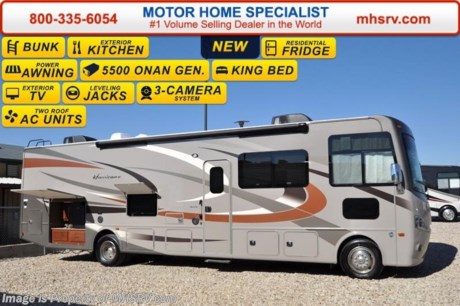 /TX 3-1-16 &lt;a href=&quot;http://www.mhsrv.com/thor-motor-coach/&quot;&gt;&lt;img src=&quot;http://www.mhsrv.com/images/sold-thor.jpg&quot; width=&quot;383&quot; height=&quot;141&quot; border=&quot;0&quot;/&gt;&lt;/a&gt;
Family Owned &amp; Operated and the #1 Volume Selling Motor Home Dealer in the World as well as the #1 Thor Motor Coach Dealer in the World.  &lt;object width=&quot;400&quot; height=&quot;300&quot;&gt;&lt;param name=&quot;movie&quot; value=&quot;//www.youtube.com/v/VZXdH99Xe00?hl=en_US&amp;amp;version=3&quot;&gt;&lt;/param&gt;&lt;param name=&quot;allowFullScreen&quot; value=&quot;true&quot;&gt;&lt;/param&gt;&lt;param name=&quot;allowscriptaccess&quot; value=&quot;always&quot;&gt;&lt;/param&gt;&lt;embed src=&quot;//www.youtube.com/v/VZXdH99Xe00?hl=en_US&amp;amp;version=3&quot; type=&quot;application/x-shockwave-flash&quot; width=&quot;400&quot; height=&quot;300&quot; allowscriptaccess=&quot;always&quot; allowfullscreen=&quot;true&quot;&gt;&lt;/embed&gt;&lt;/object&gt; 
MSRP $140,507. New 2016 Thor Motor Coach Hurricane: 34J Model. The 2016 Hurricanes include a new basement structure with heated and enclosed underbelly &amp; larger exterior storage boxes, black tank flush, upgraded mattress in overhead bunk, new LED ceiling lighting, updated dinette styling and residential linoleum. This Class A RV measures approximately 35 feet 5 inches in length &amp; features a full wall slide, king size bed, power drivers seat, power drop-down Hide-Away overhead bunk and bunk beds which convert to sofa, large wardrobe closet or even space for storage or a kennel. Optional equipment includes the beautiful partial paint HD-Max high gloss exterior, bedroom TV, 12V attic Fan, power driver&#39;s seat and an exterior entertainment center with 32&quot; TV. The all new Thor Motor Coach Hurricane RV also features a Ford chassis with Triton V-10 Ford engine, automatic hydraulic leveling jacks, large LED TV, tinted one piece windshield, frameless windows, power patio awning with LED lighting, night shades, kitchen backsplash, refrigerator, microwave and much more. For additional coach information, brochures, window sticker, videos, photos, Hurricane reviews, testimonials as well as additional information about Motor Home Specialist and our manufacturers&#39; please visit us at MHSRV .com or call 800-335-6054. At Motor Home Specialist we DO NOT charge any prep or orientation fees like you will find at other dealerships. All sale prices include a 200 point inspection, interior and exterior wash &amp; detail of vehicle, a thorough coach orientation with an MHS technician, an RV Starter&#39;s kit, a night stay in our delivery park featuring landscaped and covered pads with full hook-ups and much more. Free airport shuttle available with purchase for out-of-town buyers. WHY PAY MORE?... WHY SETTLE FOR LESS? 