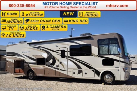 /CA 3/21/16 &lt;a href=&quot;http://www.mhsrv.com/thor-motor-coach/&quot;&gt;&lt;img src=&quot;http://www.mhsrv.com/images/sold-thor.jpg&quot; width=&quot;383&quot; height=&quot;141&quot; border=&quot;0&quot;/&gt;&lt;/a&gt;
Family Owned &amp; Operated and the #1 Volume Selling Motor Home Dealer in the World as well as the #1 Thor Motor Coach Dealer in the World.  &lt;object width=&quot;400&quot; height=&quot;300&quot;&gt;&lt;param name=&quot;movie&quot; value=&quot;//www.youtube.com/v/VZXdH99Xe00?hl=en_US&amp;amp;version=3&quot;&gt;&lt;/param&gt;&lt;param name=&quot;allowFullScreen&quot; value=&quot;true&quot;&gt;&lt;/param&gt;&lt;param name=&quot;allowscriptaccess&quot; value=&quot;always&quot;&gt;&lt;/param&gt;&lt;embed src=&quot;//www.youtube.com/v/VZXdH99Xe00?hl=en_US&amp;amp;version=3&quot; type=&quot;application/x-shockwave-flash&quot; width=&quot;400&quot; height=&quot;300&quot; allowscriptaccess=&quot;always&quot; allowfullscreen=&quot;true&quot;&gt;&lt;/embed&gt;&lt;/object&gt; 
MSRP $140,507. New 2016 Thor Motor Coach Windsport: 34J Model. The 2016 Windsports include a new basement structure with heated and enclosed underbelly &amp; larger exterior storage boxes, black tank flush, upgraded mattress in overhead bunk, new LED ceiling lighting, updated dinette styling and residential linoleum. This Class A RV measures approximately 35 feet 5 inches in length &amp; features a full wall slide, king size bed, power drivers seat, power drop-down Hide-Away overhead bunk and bunk beds which convert to sofa, large wardrobe closet or even space for storage or a kennel. Optional equipment includes the beautiful partial paint HD-Max high gloss exterior, bedroom TV, 12V attic fan, power driver&#39;s seat and an exterior entertainment center with 32&quot; TV. The all new Thor Motor Coach Windsport RV also features a Ford chassis with Triton V-10 Ford engine, automatic hydraulic leveling jacks, large LED TV, tinted one piece windshield, frameless windows, power patio awning with LED lighting, night shades, kitchen backsplash, refrigerator, microwave and much more. For additional coach information, brochures, window sticker, videos, photos, Windsport reviews, testimonials as well as additional information about Motor Home Specialist and our manufacturers&#39; please visit us at MHSRV .com or call 800-335-6054. At Motor Home Specialist we DO NOT charge any prep or orientation fees like you will find at other dealerships. All sale prices include a 200 point inspection, interior and exterior wash &amp; detail of vehicle, a thorough coach orientation with an MHS technician, an RV Starter&#39;s kit, a night stay in our delivery park featuring landscaped and covered pads with full hook-ups and much more. Free airport shuttle available with purchase for out-of-town buyers. WHY PAY MORE?... WHY SETTLE FOR LESS? 