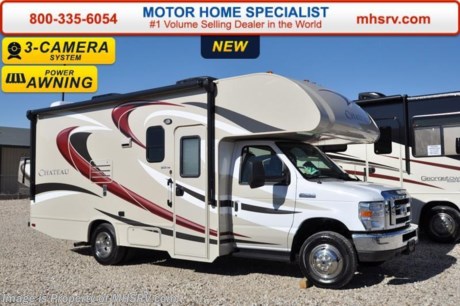 /NC 6-8-16 &lt;a href=&quot;http://www.mhsrv.com/thor-motor-coach/&quot;&gt;&lt;img src=&quot;http://www.mhsrv.com/images/sold-thor.jpg&quot; width=&quot;383&quot; height=&quot;141&quot; border=&quot;0&quot;/&gt;&lt;/a&gt;
#1 Volume Selling Motor Home Dealer in the World. MSRP $86,917. New 2016 Thor Motor Coach Chateau Class C RV Model 22B with Ford E-450 chassis, Ford Triton V-10 engine &amp; 8,000 lb. trailer hitch. This unit measures approximately 24 feet in length. Optional equipment includes the all new HD-Max exterior color, convection microwave, 3 burner range with oven, leatherette booth dinette, child safety tether, 12V attic fan, upgraded A/C, outside shower, heated holding tanks, second auxiliary battery, wheel liners, keyless cab entry, valve stem extenders, spare tire, back-up monitor, remote exterior mirrors with side cameras, leatherette driver/passenger seats, cockpit carpet mat and dash applique. The Chateau Class C RV has an incredible list of standard features for 2016 as well including power windows and locks, power patio awning with integrated LED lighting, roof ladder, in-dash media center w/DVD/CD/AM/FM &amp; Bluetooth, deluxe exterior mirrors, bunk ladder, refrigerator, microwave, flip-up counter-top extension, large TV on swivel in cab-over, 4000 Onan generator, auto transfer switch, roof A/C, cab A/C, battery disconnect switch, auxiliary battery, gas/electric water heater and much more. For additional information, brochures, and videos please visit Motor Home Specialist at  MHSRV .com or Call 800-335-6054. At Motor Home Specialist we DO NOT charge any prep or orientation fees like you will find at other dealerships. All sale prices include a 200 point inspection, interior and exterior wash &amp; detail of vehicle, a thorough coach orientation with an MHS technician, an RV Starter&#39;s kit, a night stay in our delivery park featuring landscaped and covered pads with full hook-ups and much more. Free airport shuttle available with purchase for out-of-town buyers. Read From THOUSANDS of Testimonials at MHSRV .com and See What They Had to Say About Their Experience at Motor Home Specialist. WHY PAY MORE?...... WHY SETTLE FOR LESS? 