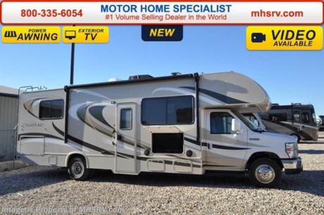 /TX 5-18-16 &lt;a href=&quot;http://www.mhsrv.com/thor-motor-coach/&quot;&gt;&lt;img src=&quot;http://www.mhsrv.com/images/sold-thor.jpg&quot; width=&quot;383&quot; height=&quot;141&quot; border=&quot;0&quot;/&gt;&lt;/a&gt;
#1 Volume Selling Motor Home Dealer in the World. MSRP $96,324. New 2016 Thor Motor Coach Chateau Class C RV Model 28Z with Ford E-450 chassis, Ford Triton V-10 engine &amp; 8,000 lb. trailer hitch. This unit measures approximately 29 feet 11 inches in length with a slide. Optional equipment includes the all new HD-Max exterior color, exterior TV, leatherette booth dinette with Dream Dinette mechanism and an upgraded A/C. The Chateau Class C RV has an incredible list of standard features for 2016 as well including power windows and locks, power patio awning with integrated LED lighting, roof ladder, in-dash media center w/DVD/CD/AM/FM &amp; Bluetooth, deluxe exterior mirrors, bunk ladder, refrigerator, oven, microwave, power vent in bath, skylight above shower, 4000 Onan generator, auto transfer switch, roof A/C, cab A/C, battery disconnect switch, auxiliary battery, gas/electric water heater and much more. For additional information, brochures, and videos please visit Motor Home Specialist at  MHSRV .com or Call 800-335-6054. At Motor Home Specialist we DO NOT charge any prep or orientation fees like you will find at other dealerships. All sale prices include a 200 point inspection, interior and exterior wash &amp; detail of vehicle, a thorough coach orientation with an MHS technician, an RV Starter&#39;s kit, a night stay in our delivery park featuring landscaped and covered pads with full hook-ups and much more. Free airport shuttle available with purchase for out-of-town buyers. Read From THOUSANDS of Testimonials at MHSRV .com and See What They Had to Say About Their Experience at Motor Home Specialist. WHY PAY MORE?...... WHY SETTLE FOR LESS? 