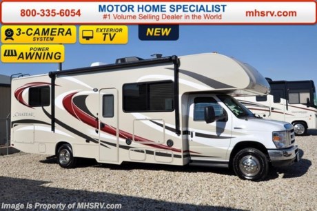 /MT 7-11-16 &lt;a href=&quot;http://www.mhsrv.com/thor-motor-coach/&quot;&gt;&lt;img src=&quot;http://www.mhsrv.com/images/sold-thor.jpg&quot; width=&quot;383&quot; height=&quot;141&quot; border=&quot;0&quot; /&gt;&lt;/a&gt;      #1 Volume Selling Motor Home Dealer in the World. MSRP $100,746. New 2016 Thor Motor Coach Chateau Class C RV Model 28Z with Ford E-450 chassis, Ford Triton V-10 engine &amp; 8,000 lb. trailer hitch. This unit measures approximately 29 feet 11 inches in length with a slide. Optional equipment includes the all new HD-Max exterior color, bedroom TV, exterior TV, convection microwave, leatherette sofa, leatherette booth dinette with Dream Dinette mechanism, child safety tether, 12V attic fan, upgraded A/C, exterior shower, secondary battery, spare tire, heated remote exterior mirrors with side cameras, power drivers seat, leatherette driver/passenger chairs, cockpit carpet mat and dash applique. The Chateau Class C RV has an incredible list of standard features for 2016 as well including power windows and locks, power patio awning with integrated LED lighting, roof ladder, in-dash media center w/DVD/CD/AM/FM &amp; Bluetooth, deluxe exterior mirrors, bunk ladder, refrigerator, oven, microwave, power vent in bath, skylight above shower, 4000 Onan generator, auto transfer switch, roof A/C, cab A/C, battery disconnect switch, auxiliary battery, gas/electric water heater and much more. For additional information, brochures, and videos please visit Motor Home Specialist at  MHSRV .com or Call 800-335-6054. At Motor Home Specialist we DO NOT charge any prep or orientation fees like you will find at other dealerships. All sale prices include a 200 point inspection, interior and exterior wash &amp; detail of vehicle, a thorough coach orientation with an MHS technician, an RV Starter&#39;s kit, a night stay in our delivery park featuring landscaped and covered pads with full hook-ups and much more. Free airport shuttle available with purchase for out-of-town buyers. Read From THOUSANDS of Testimonials at MHSRV .com and See What They Had to Say About Their Experience at Motor Home Specialist. WHY PAY MORE?...... WHY SETTLE FOR LESS? 