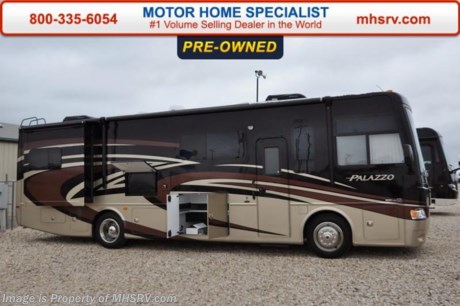 /TX 12/11/15
&lt;a href=&quot;http://www.mhsrv.com/thor-motor-coach/&quot;&gt;&lt;img src=&quot;http://www.mhsrv.com/images/sold-thor.jpg&quot; width=&quot;383&quot; height=&quot;141&quot; border=&quot;0&quot;/&gt;&lt;/a&gt;
Used 2014 Thor Motor Coach Palazzo Diesel Pusher Model 33.2 with 8,076 miles and measures Approximately 34 Feet in length. This Diesel Pusher RV features (2) slide-out rooms including a driver&#39;s side full wall slide, booth dinette that converts to sleeper, LCD TV, Bedroom TV, exterior TV, overhead bunk &amp; stack able washer/dryer. The 2014 Palazzo also features a 300 HP Cummins diesel engine, Freightliner chassis, 6000 Onan diesel generator with AGS, inverter, residential refrigerator, solid surface counter tops, (2) ducted roof A/C units, 3-camera monitoring system, one piece windshield, side swing baggage doors, Pass thru storage, fully automatic hydraulic leveling system, electric patio awning and much more. For additional information and photos please visit Motor Home Specialist at www.MHSRV .com or call 800-335-6054.