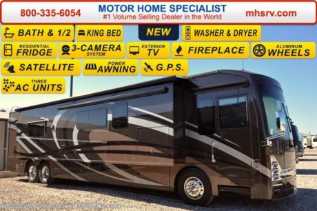 /SD 7-25-16 &lt;a href=&quot;http://www.mhsrv.com/thor-motor-coach/&quot;&gt;&lt;img src=&quot;http://www.mhsrv.com/images/sold-thor.jpg&quot; width=&quot;383&quot; height=&quot;141&quot; border=&quot;0&quot; /&gt;&lt;/a&gt;     Sales price includes $5000 factory rebate! Call 800-335-6054 for Full Details. Offer Ends July 31st 2016.   &lt;iframe width=&quot;400&quot; height=&quot;300&quot; src=&quot;https://www.youtube.com/embed/Ilk0g_68yaQ&quot; frameborder=&quot;0&quot; allowfullscreen&gt;&lt;/iframe&gt;
MSRP $419,236.  New 2016 Thor Motor Coach Tuscany with 3 slides including a full wall slide: Model 45AT (Bath &amp; 1/2) - This luxury diesel motor home measures approximately 44 feet 11 inches in length and is highlighted by a passenger side full wall slide-out room, 60 inch LED TV, fireplace, king bed, diesel fired Aqua Hot, stackable washer/dryer, residential refrigerator, dishwasher drawer, exterior entertainment center, 450 HP Cummins diesel engine, Freightliner tag axle chassis with IFS (Independent Front Suspension), Allison 6-speed automatic transmission, high polished aluminum wheels, (2) stage Jacobs brake, dual fuel fills, full length stainless stone guard, fully automatic (4) point leveling system &amp; much more. Options include the beautiful full body paint exterior, Dream Dinette booth IPO buffet dinette and a cockpit overhead TV. For additional coach information, brochures, window sticker, videos, photos, Tuscany reviews &amp; testimonials as well as additional information about Motor Home Specialist and our manufacturers please visit us at MHSRV .com or call 800-335-6054. At Motor Home Specialist we DO NOT charge any prep or orientation fees like you will find at other dealerships. All sale prices include a 200 point inspection, interior &amp; exterior wash &amp; detail of vehicle, a thorough coach orientation with an MHS technician, an RV Starter&#39;s kit, a nights stay in our delivery park featuring landscaped and covered pads with full hook-ups and much more. WHY PAY MORE?... WHY SETTLE FOR LESS?