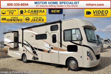 /TX 6/28/16 &lt;a href=&quot;http://www.mhsrv.com/thor-motor-coach/&quot;&gt;&lt;img src=&quot;http://www.mhsrv.com/images/sold-thor.jpg&quot; width=&quot;383&quot; height=&quot;141&quot; border=&quot;0&quot; /&gt;&lt;/a&gt;  *Family Owned &amp; Operated and the #1 Volume Selling Motor Home Dealer in the World as well as the #1 Thor Motor Coach Dealer in the World.
&lt;object width=&quot;400&quot; height=&quot;300&quot;&gt;&lt;param name=&quot;movie&quot; value=&quot;http://www.youtube.com/v/fBpsq4hH-Ws?version=3&amp;amp;hl=en_US&quot;&gt;&lt;/param&gt;&lt;param name=&quot;allowFullScreen&quot; value=&quot;true&quot;&gt;&lt;/param&gt;&lt;param name=&quot;allowscriptaccess&quot; value=&quot;always&quot;&gt;&lt;/param&gt;&lt;embed src=&quot;http://www.youtube.com/v/fBpsq4hH-Ws?version=3&amp;amp;hl=en_US&quot; type=&quot;application/x-shockwave-flash&quot; width=&quot;400&quot; height=&quot;300&quot; allowscriptaccess=&quot;always&quot; allowfullscreen=&quot;true&quot;&gt;&lt;/embed&gt;&lt;/object&gt; MSRP $117,138. New 2016 Thor Motor Coach A.C.E. Model EVO 30.1. The A.C.E. is the class A &amp; C Evolution. It Combines many of the most popular features of a class A motor home and a class C motor home to make something truly unique to the RV industry. This unit measures approximately 30 feet 10 inches in length featuring 2 slide-out rooms. Optional equipment includes beautiful HD-Max exterior, bedroom TV, exterior entertainment center, (2) 12V attic fans, upgraded 15.0 BTU A/C and a second auxiliary battery. The A.C.E. also features a Ford Triton V-10 engine, frameless windows, power charging station, drop down overhead bunk, power side mirrors with integrated side view cameras, hydraulic leveling jacks, a mud-room, roof ladder, 4000 Onan Micro-Quiet generator, electric patio awning with integrated LED lights, AM/FM/CD, reclining swivel leatherette captain&#39;s chairs, stainless steel wheel liners, hitch, systems control center, valve stem extenders, refrigerator, microwave, water heater, one-piece windshield with &quot;20/20 vision&quot; front cap that helps eliminate heat and sunlight from getting into the drivers vision, floor level cockpit window for better visibility while turning, a &quot;below floor&quot; furnace and water heater helping keep the noise to an absolute minimum and the exhaust away from the kids and pets, cockpit mirrors, slide-out workstation in the dash and much more.  For additional coach information, brochures, window sticker, videos, photos, A.C.E. reviews &amp; testimonials as well as additional information about Motor Home Specialist and our manufacturers please visit us at MHSRV .com or call 800-335-6054. At Motor Home Specialist we DO NOT charge any prep or orientation fees like you will find at other dealerships. All sale prices include a 200 point inspection, interior &amp; exterior wash &amp; detail of vehicle, a thorough coach orientation with an MHS technician, an RV Starter&#39;s kit, a nights stay in our delivery park featuring landscaped and covered pads with full hook-ups and much more. WHY PAY MORE?... WHY SETTLE FOR LESS?