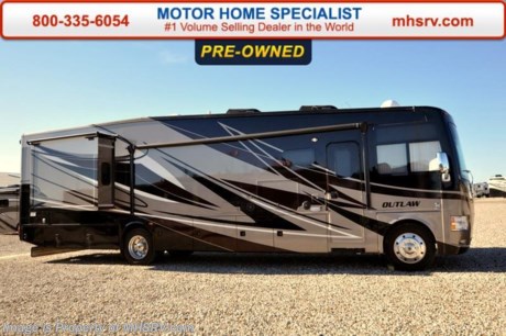 /WI 02/15/16 &lt;a href=&quot;http://www.mhsrv.com/thor-motor-coach/&quot;&gt;&lt;img src=&quot;http://www.mhsrv.com/images/sold-thor.jpg&quot; width=&quot;383&quot; height=&quot;141&quot; border=&quot;0&quot;/&gt;&lt;/a&gt;
Used Thor Motor Coach RV for Sale- 2015 Thor Motor Coach Outlaw 38RE residence with 3 slides and only 6,162 miles. This RV is approximately 39 feet 2 inches in length with a Ford V10 engine, Ford chassis, power privacy shades, power mirrors with heat, 5.5KW Onan generator with AGS, power patio awning, slide-out room toppers, gas/electric water heater, 50 amp service, pass-thru storage with side swing baggage doors, aluminum wheels, exterior shower, 8K lb. hitch, automatic leveling system, 3 camera monitoring system, exterior entertainment center, Xantrax inverter, leather sofa with sleeper, booth converts to sleeper, dual pane windows, power solar/black-out shades, ceiling fan, microwave, 3 burner range with oven, solid surface counter, residential refrigerator, glass door shower, king bed, cab over bunk, exterior patio with outside kitchen, 3 ducted A/Cs, 4 LED TVs and much more. For additional information and photos please visit Motor Home Specialist at www.MHSRV .com or call 800-335-6054.