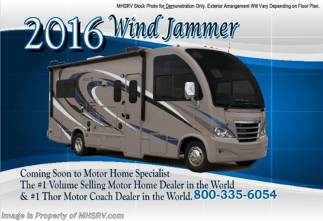 /TX 02/15/16 &lt;a href=&quot;http://www.mhsrv.com/thor-motor-coach/&quot;&gt;&lt;img src=&quot;http://www.mhsrv.com/images/sold-thor.jpg&quot; width=&quot;383&quot; height=&quot;141&quot; border=&quot;0&quot;/&gt;&lt;/a&gt;
&lt;iframe width=&quot;400&quot; height=&quot;300&quot; src=&quot;https://www.youtube.com/embed/scMBAkyf1JU&quot; frameborder=&quot;0&quot; allowfullscreen&gt;&lt;/iframe&gt; The Largest 911 Emergency Inventory Reduction Sale in MHSRV History is Going on NOW! Over 1000 RVs to Choose From at 1 Location!! Offer Ends Feb. 29th, 2016. Sale Price available at MHSRV.com or call 800-335-6054. You&#39;ll be glad you did! ***   *Family Owned &amp; Operated and the #1 Volume Selling Motor Home Dealer in the World as well as the #1 Thor Motor Coach Dealer in the World.  &lt;iframe width=&quot;400&quot; height=&quot;300&quot; src=&quot;https://www.youtube.com/embed/M6f0nvJ2zi0&quot; frameborder=&quot;0&quot; allowfullscreen&gt;&lt;/iframe&gt; Thor Motor Coach has done it again with the world&#39;s first RUV! (Recreational Utility Vehicle) Check out the all new 2016 Thor Motor Coach Axis RUV Model 24.1 with Slide-Out Room and two beds that convert to a large bed! MSRP $104,276. The Axis combines Style, Function, Affordability &amp; Innovation like no other RV available in the industry today! It is powered by a Ford Triton V-10 engine and is approximately 25 ft. 11 inches. Taking superior drivability even one step further, the Axis will also feature something normally only found in a high-end luxury diesel pusher motor coach... an Independent Front Suspension system! With a style all its own the Axis will provide superior handling and fuel economy and appeal to couples &amp; family RVers as well. You will also find another full size power drop down bunk above the cockpit, sofa/sleeper, spacious living room and even pass-through exterior storage. Optional equipment includes the HD-Max colored sidewalls and graphics, bedroom TV, exterior TV, (2) attic fans, an upgraded 15.0 BTU A/C, heated holding tanks and a second auxiliary battery. You will also be pleased to find a host of feature appointments that include tinted and frameless windows, a power patio awning with LED lights, convection microwave (N/A with oven option), 3 burner cooktop, living room TV, LED ceiling lights, Onan 4000 generator, gas/electric water heater, power and heated mirrors with integrated side-view cameras, back-up camera, 8,000lb. trailer hitch, cabinet doors with designer door fronts and a spacious cockpit design with unparalleled visibility as well as a fold out map/laptop table and an additional cab table that can easily be stored when traveling.  For additional coach information, brochures, window sticker, videos, photos, Axis reviews, testimonials as well as additional information about Motor Home Specialist and our manufacturers&#39; please visit us at MHSRV .com or call 800-335-6054. At Motor Home Specialist we DO NOT charge any prep or orientation fees like you will find at other dealerships. All sale prices include a 200 point inspection, interior and exterior wash &amp; detail of vehicle, a thorough coach orientation with an MHS technician, an RV Starter&#39;s kit, a night stay in our delivery park featuring landscaped and covered pads with full hook-ups and much more. Free airport shuttle available with purchase for out-of-town buyers. WHY PAY MORE?... WHY SETTLE FOR LESS? 