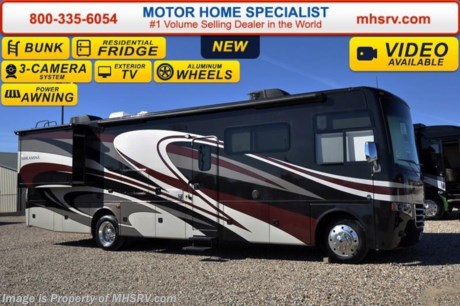 /FL 3-1-16 &lt;a href=&quot;http://www.mhsrv.com/thor-motor-coach/&quot;&gt;&lt;img src=&quot;http://www.mhsrv.com/images/sold-thor.jpg&quot; width=&quot;383&quot; height=&quot;141&quot; border=&quot;0&quot;/&gt;&lt;/a&gt;
Family Owned &amp; Operated and the #1 Volume Selling Motor Home Dealer in the World as well as the #1 Thor Motor Coach Dealer in the World.  
&lt;object width=&quot;400&quot; height=&quot;300&quot;&gt;&lt;param name=&quot;movie&quot; value=&quot;http://www.youtube.com/v/fBpsq4hH-Ws?version=3&amp;amp;hl=en_US&quot;&gt;&lt;/param&gt;&lt;param name=&quot;allowFullScreen&quot; value=&quot;true&quot;&gt;&lt;/param&gt;&lt;param name=&quot;allowscriptaccess&quot; value=&quot;always&quot;&gt;&lt;/param&gt;&lt;embed src=&quot;http://www.youtube.com/v/fBpsq4hH-Ws?version=3&amp;amp;hl=en_US&quot; type=&quot;application/x-shockwave-flash&quot; width=&quot;400&quot; height=&quot;300&quot; allowscriptaccess=&quot;always&quot; allowfullscreen=&quot;true&quot;&gt;&lt;/embed&gt;&lt;/object&gt; 
MSRP $162,825. The New 2016 Thor Motor Coach Miramar 34.3 Model. This luxury Bunk Model class A gas motor home measures approximately 35 feet 10 inches in length and features 2 slides, bunk beds and a king size bed. The 2016 Thor Motor Coach Miramar also features one of the most impressive lists of standard equipment in the RV industry including a Ford Triton V-10 engine, 5-speed automatic transmission, Ford 22 Series chassis with 22.5 Michelin tires and high polished aluminum wheels, automatic leveling system with touch pad controls, power patio awning with LED lights, frameless windows, slide-out room awning toppers, heated/remote exterior mirrors with integrated side view cameras, side hinged baggage doors, halogen headlamps with LED accent lights, heated and enclosed holding tanks, residential refrigerator, LCD TVs, DVD, 5500 Onan generator, gas/electric water heater and the RAPID CAMP remote system. Rapid Camp allows you to operate your slide-out room, generator, leveling jacks when applicable, power awning, selective lighting and more all from a touchscreen remote control. For additional coach information, brochures, window sticker, videos, photos, Miramar reviews, testimonials as well as additional information about Motor Home Specialist and our manufacturers&#39; please visit us at MHSRV .com or call 800-335-6054. At Motor Home Specialist we DO NOT charge any prep or orientation fees like you will find at other dealerships. All sale prices include a 200 point inspection, interior and exterior wash &amp; detail of vehicle, a thorough coach orientation with an MHS technician, an RV Starter&#39;s kit, a night stay in our delivery park featuring landscaped and covered pads with full hook-ups and much more. Free airport shuttle available with purchase for out-of-town buyers. WHY PAY MORE?... WHY SETTLE FOR LESS? 
&lt;object width=&quot;400&quot; height=&quot;300&quot;&gt;&lt;param name=&quot;movie&quot; value=&quot;//www.youtube.com/v/wsGkgVdi1T8?version=3&amp;amp;hl=en_US&quot;&gt;&lt;/param&gt;&lt;param name=&quot;allowFullScreen&quot; value=&quot;true&quot;&gt;&lt;/param&gt;&lt;param name=&quot;allowscriptaccess&quot; value=&quot;always&quot;&gt;&lt;/param&gt;&lt;embed src=&quot;//www.youtube.com/v/wsGkgVdi1T8?version=3&amp;amp;hl=en_US&quot; type=&quot;application/x-shockwave-flash&quot; width=&quot;400&quot; height=&quot;300&quot; allowscriptaccess=&quot;always&quot; allowfullscreen=&quot;true&quot;&gt;&lt;/embed&gt;&lt;/object&gt;