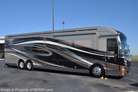 /SOLD 6/21/16   MSRP $871,846. Now Drastically Reduced! Upfront sale prices available everyday at MHSRV .com or call 800-335-6054. You&#39;ll be glad you did! New 2015 American Coach Heritage 45T Bath &amp; 1/2 Model Luxury Motor Coach Available now at Motor Home Specialist, the #1 Volume Selling Motor Home Dealership in the World. Family owned &amp; operated. The 45T measures approximately 44ft. 11.5in. in length and is highlighted by a full wall slide, spacious living, dining and master suite, private master water closet as well as an interior decor package that truly sets the new 2015 American Coach Heritage apart from the competition. Optional equipment includes &quot;A&quot; tray pkg w/2 90 inch electric slide-out trays, polished stainless trim package, exterior TV, in-motion satellite, dishwasher, under chassis lighting, DS sofa with overheads, dinette ensemble, king bed with air mattress and power cord reel. Just a few of the additional highlights found in the American Coach Heritage include the Liberty 600 SLM Series Chassis from Freightliner, a 600 HP Cummins diesel engine,  a one piece fiberglass roof, independent front suspension, integrated awnings, beautiful full body paint with front mask protection, adjustable pedals, bedroom ceiling fan, power driver&#39;s window, Bose home entertainment system, LED TVs, stack washer/dryer, Aqua Hot, low profile roof A/C units, two inverters, air &amp; hydraulic leveling systems, 12.5 KW diesel generator, air latch avionics entry door, heated tile and much more. For additional coach information, brochure, window sticker, videos, photos, American Coach reviews &amp; testimonials, additional information about *Motor Home Specialist and what makes us #1, as well as more about the REV Group please visit us at MHSRV .com or call 800-335-6054. At Motor Home Specialist we DO NOT charge any prep or orientation fees like you will find at other dealerships. All sale prices include a 200 point inspection, interior and exterior wash &amp; detail of vehicle, a thorough coach orientation with an MHS technician, an RV Starter&#39;s kit, a night stay in our delivery park featuring landscaped and covered pads with full hook-ups and much more. Free airport shuttle available with purchase for out-of-town buyers. WHY PAY MORE?... WHY SETTLE FOR LESS? 