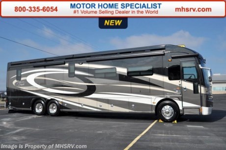 /MT 4-11-16 &lt;a href=&quot;http://www.mhsrv.com/american-coach-rv/&quot;&gt;&lt;img src=&quot;http://www.mhsrv.com/images/sold-americancoach.jpg&quot; width=&quot;383&quot; height=&quot;141&quot; border=&quot;0&quot;/&gt;&lt;/a&gt;
Sale prices available everyday at MHSRV .com or call 800-335-6054. You&#39;ll be glad you did! New 2015 American Coach Eagle 45B Bath &amp; 1/2 Model Luxury Motor Coach Available now at Motor Home Specialist, the #1 Volume Selling Motor Home Dealership in the World. Family owned &amp; operated with upfront pricing everyday! &lt;object width=&quot;400&quot; height=&quot;300&quot;&gt;&lt;param name=&quot;movie&quot; value=&quot;http://www.youtube.com/v/fBpsq4hH-Ws?version=3&amp;amp;hl=en_US&quot;&gt;&lt;/param&gt;&lt;param name=&quot;allowFullScreen&quot; value=&quot;true&quot;&gt;&lt;/param&gt;&lt;param name=&quot;allowscriptaccess&quot; value=&quot;always&quot;&gt;&lt;/param&gt;&lt;embed src=&quot;http://www.youtube.com/v/fBpsq4hH-Ws?version=3&amp;amp;hl=en_US&quot; type=&quot;application/x-shockwave-flash&quot; width=&quot;400&quot; height=&quot;300&quot; allowscriptaccess=&quot;always&quot; allowfullscreen=&quot;true&quot;&gt;&lt;/embed&gt;&lt;/object&gt; MSRP $656,043. The 45B measures approximately 44 ft. 11.5 in. in length and is highlighted by a full wall slide, spacious living, L-Shaped sofa, master suite as well as the beautiful decor that truly sets the new 2015 American Coach Eagle apart. Optional equipment includes a rear ladder, exterior TV, Wingard in-motion satellite, dishwasher, waste management pump with power water hose reel, ipad, power shade package, insta-hot water system, heated tile floor and power cord reel. Just a few of the additional highlights found in the American Coach Eagle include the Liberty Chassis from Freightliner, a 500 HP diesel engine, a one piece fiberglass roof, independent front suspension, beautiful full body paint with front mask protection, adjustable pedals, ATC, driver&#39;s side power window, Aqua Hot heating system, (3) roof A/C units, Pure-Sine wave inverter, electric power cord reel, multi-plex switching, air and hydraulic leveling systems, 10KW diesel generator with power slide-out, auto generator start, air latch avionics entry door, state of the art dash design, surge guard and much more. For additional coach information, brochures, window sticker, videos, photos, American Coach reviews &amp; testimonials, additional information about *Motor Home Specialist and what makes us #1, as well as more about the REV Group please visit us at MHSRV .com or call 800-335-6054. At Motor Home Specialist we DO NOT charge any prep or orientation fees like you will find at other dealerships. All sale prices include a 200 point inspection, interior and exterior wash &amp; detail of vehicle, a thorough coach orientation with an MHS technician, an RV Starter&#39;s kit, a night stay in our delivery park featuring landscaped and covered pads with full hook-ups and much more. Free airport shuttle available with purchase for out-of-town buyers. WHY PAY MORE?... WHY SETTLE FOR LESS? 