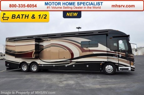 /AR 3-1-16 &lt;a href=&quot;http://www.mhsrv.com/american-coach-rv/&quot;&gt;&lt;img src=&quot;http://www.mhsrv.com/images/sold-americancoach.jpg&quot; width=&quot;383&quot; height=&quot;141&quot; border=&quot;0&quot;/&gt;&lt;/a&gt;
New 2015 American Coach Tradition 42G Bath &amp; 1/2 Model Luxury Motor Home, Available now at Motor Home Specialist, the #1 Volume Selling Motor Home Dealership in the World. &lt;object width=&quot;400&quot; height=&quot;300&quot;&gt;&lt;param name=&quot;movie&quot; value=&quot;http://www.youtube.com/v/fBpsq4hH-Ws?version=3&amp;amp;hl=en_US&quot;&gt;&lt;/param&gt;&lt;param name=&quot;allowFullScreen&quot; value=&quot;true&quot;&gt;&lt;/param&gt;&lt;param name=&quot;allowscriptaccess&quot; value=&quot;always&quot;&gt;&lt;/param&gt;&lt;embed src=&quot;http://www.youtube.com/v/fBpsq4hH-Ws?version=3&amp;amp;hl=en_US&quot; type=&quot;application/x-shockwave-flash&quot; width=&quot;400&quot; height=&quot;300&quot; allowscriptaccess=&quot;always&quot; allowfullscreen=&quot;true&quot;&gt;&lt;/embed&gt;&lt;/object&gt; MSRP $485,637. The 42G measures approximately 42ft. 11.5in. in length. It is highlighted by a full wall slide, massive galley, L-sofa transformer, a stack washer/dryer, residential fridge, huge kitchen and spacious baths. Optional equipment includes a 40&quot; flat panel TV, exterior TV, Winegard in-motion satellite, dishwasher, electric fireplace, solar electrical panel, washer management pump with power water hose reel, power shade package, (2) slide out cargo trays and heated tile floors. Just a few of the additional features found on the American Coach Tradition include a one piece fiberglass roof, bedroom ceiling fan, Liberty chassis, ATC, adjustable pedals, IFS, LED TVs, (3) low profile roof A/C units, Aqua-Hot heating system, Pure-Sine wave inverter, electric power cord reel, air &amp; hydraulic leveling, surge guard, AGM batts, 10KW diesel gen, air latch avionics door, solid surface counters and much more. For additional coach information, brochure, window sticker, videos, photos, American Coach reviews &amp; testimonials, additional information about Motor Home Specialist and what makes us #1, as well as more about the REV Group please visit us at MHSRV .com or call 800-335-6054. At Motor Home Specialist we DO NOT charge any prep or orientation fees like you will find at other dealerships. All sale prices include a 200 point inspection, interior and exterior wash &amp; detail of vehicle, a thorough coach orientation with an MHS technician, an RV Starter&#39;s kit, a night stay in our delivery park featuring landscaped and covered pads with full hook-ups and much more. Free airport shuttle available with purchase for out-of-town buyers. WHY PAY MORE?... WHY SETTLE FOR LESS? 