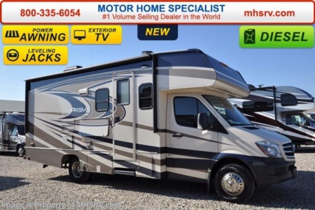/OK 8-15-16 &lt;a href=&quot;http://www.mhsrv.com/coachmen-rv/&quot;&gt;&lt;img src=&quot;http://www.mhsrv.com/images/sold-coachmen.jpg&quot; width=&quot;383&quot; height=&quot;141&quot; border=&quot;0&quot; /&gt;&lt;/a&gt;    Family Owned &amp; Operated and the #1 Volume Selling Motor Home Dealer in the World as well as the #1 Coachmen Dealer in the World. MSRP $124,546. New 2016 Coachmen Prism Diesel. Model 2200LE. This RV measures approximately 25 ft. in length with a slide-out room.  Optional equipment includes the Prism Lead Dog package featuring high gloss fiberglass sidewalls, back up camera &amp; monitor, power awning, LED interior and exterior lights, pop-up power tower, stainless steel wheel liners, 3.5K lb. hitch &amp; wire, slide out awning, spare tire, swivel pilot &amp; passenger seats, roller bearing drawer glides, oven, child safety net &amp; ladder as well as MCD shades. Additional features include the beautiful full body paint, exterior TV, back up camera &amp; monitor with navigation, upgraded foldable mattress, convection microwave, diesel generator, power vent fan, heated tank pads, dual coach batteries, exterior privacy windshield cover, dual recliners IPO dinette and two point hydraulic leveling jacks. The Prism&#39;s impressive list of standards include a 3.0L V-6 turbo diesel engine, power entrance step, Azdel superlite composite substrate, hardwood cabinets, 3 burner cook top, exterior shower and much more. For additional coach information, brochure, window sticker, videos, photos, Coachmen customer reviews &amp; testimonials please visit Motor Home Specialist at MHSRV .com or call 800-335-6054. At MHS we DO NOT charge any prep or orientation fees like you will find at other dealerships. All sale prices include a 200 point inspection, interior &amp; exterior wash &amp; detail of vehicle, a thorough coach orientation with an MHS technician, an RV Starter&#39;s kit, a nights stay in our delivery park featuring landscaped and covered pads with full hook-ups and much more. WHY PAY MORE?... WHY SETTLE FOR LESS? &lt;object width=&quot;400&quot; height=&quot;300&quot;&gt;&lt;param name=&quot;movie&quot; value=&quot;http://www.youtube.com/v/fBpsq4hH-Ws?version=3&amp;amp;hl=en_US&quot;&gt;&lt;/param&gt;&lt;param name=&quot;allowFullScreen&quot; value=&quot;true&quot;&gt;&lt;/param&gt;&lt;param name=&quot;allowscriptaccess&quot; value=&quot;always&quot;&gt;&lt;/param&gt;&lt;embed src=&quot;http://www.youtube.com/v/fBpsq4hH-Ws?version=3&amp;amp;hl=en_US&quot; type=&quot;application/x-shockwave-flash&quot; width=&quot;400&quot; height=&quot;300&quot; allowscriptaccess=&quot;always&quot; allowfullscreen=&quot;true&quot;&gt;&lt;/embed&gt;&lt;/object&gt; 