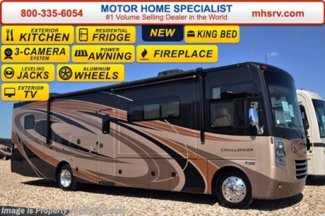 /TX 11/11/16    MSRP $186,886. This luxury RV features (3) slide-out rooms, king size bed, fireplace, exterior kitchen, large retractable TV, frameless windows, exterior speakers, LED lighting, beautiful decor, residential refrigerator, inverter and bedroom TV. Optional equipment includes the beautiful full body paint exterior, frameless dual pane windows and a 3-burner range with oven. The all new 2017 Thor Motor Coach Challenger also features one of the most impressive lists of standard equipment in the RV industry including a Ford Triton V-10 engine, 22-Series ford chassis with aluminum wheels, fully automatic hydraulic leveling system, electric overhead Hide-Away Loft, electric patio awning with LED lighting, side hinged baggage doors, exterior entertainment center, day/night shades, solid surface kitchen counter, dual roof A/C units, 5500 Onan generator, gas/electric water heater, heated and enclosed holding tanks and the RAPID CAMP remote system. Rapid Camp allows you to operate your slide-out room, generator, leveling jacks when applicable, power awning, selective lighting and more all from a touchscreen remote control. A few new features for 2017 include your choice of two beautiful high gloss glazed wood packages, roller shades in the cab area, 32 inch TVs in the bedroom, new solid surface kitchen counter and much more. For additional information, brochures, and videos please visit Motor Home Specialist at MHSRV .com or Call 800-335-6054. At Motor Home Specialist we DO NOT charge any prep or orientation fees like you will find at other dealerships. All sale prices include a 200 point inspection, interior and exterior wash &amp; detail of vehicle, a thorough coach orientation with an MHSRV technician, an RV Starter&#39;s kit, a night stay in our delivery park featuring landscaped and covered pads with full hook-ups and much more. Free airport shuttle available with purchase for out-of-town buyers. Read From THOUSANDS of Testimonials at MHSRV .com and See What They Had to Say About Their Experience at Motor Home Specialist. WHY PAY MORE?...... WHY SETTLE FOR LESS?  &lt;object width=&quot;400&quot; height=&quot;300&quot;&gt;&lt;param name=&quot;movie&quot; value=&quot;//www.youtube.com/v/VZXdH99Xe00?hl=en_US&amp;amp;version=3&quot;&gt;&lt;/param&gt;&lt;param name=&quot;allowFullScreen&quot; value=&quot;true&quot;&gt;&lt;/param&gt;&lt;param name=&quot;allowscriptaccess&quot; value=&quot;always&quot;&gt;&lt;/param&gt;&lt;embed src=&quot;//www.youtube.com/v/VZXdH99Xe00?hl=en_US&amp;amp;version=3&quot; type=&quot;application/x-shockwave-flash&quot; width=&quot;400&quot; height=&quot;300&quot; allowscriptaccess=&quot;always&quot; allowfullscreen=&quot;true&quot;&gt;&lt;/embed&gt;&lt;/object&gt;