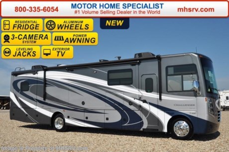 /TX 8-15-16 &lt;a href=&quot;http://www.mhsrv.com/thor-motor-coach/&quot;&gt;&lt;img src=&quot;http://www.mhsrv.com/images/sold-thor.jpg&quot; width=&quot;383&quot; height=&quot;141&quot; border=&quot;0&quot; /&gt;&lt;/a&gt;      Receive a $2,000 Gift Card with purchase from Motor Home Specialist Offer Ends September 15th, 2016.   &lt;object width=&quot;400&quot; height=&quot;300&quot;&gt;&lt;param name=&quot;movie&quot; value=&quot;//www.youtube.com/v/bN591K_alkM?hl=en_US&amp;amp;version=3&quot;&gt;&lt;/param&gt;&lt;param name=&quot;allowFullScreen&quot; value=&quot;true&quot;&gt;&lt;/param&gt;&lt;param name=&quot;allowscriptaccess&quot; value=&quot;always&quot;&gt;&lt;/param&gt;&lt;embed src=&quot;//www.youtube.com/v/bN591K_alkM?hl=en_US&amp;amp;version=3&quot; type=&quot;application/x-shockwave-flash&quot; width=&quot;400&quot; height=&quot;300&quot; allowscriptaccess=&quot;always&quot; allowfullscreen=&quot;true&quot;&gt;&lt;/embed&gt;&lt;/object&gt;  MSRP $183,736. This luxury RV measures approximately 38 feet 1 inch in length and features a revolutionary kitchen island with solid surface countertops, built-in wine rack, (3) slide-out rooms, dinette, retractable 40&quot; LED TV with sound bar, frameless windows, exterior speakers, LED lighting, beautiful decor, residential refrigerator, inverter and bedroom TV. Optional equipment includes the beautiful full body paint exterior, frameless dual pane windows and a 3-burner range with oven. The all new 2017 Thor Motor Coach Challenger also features one of the most impressive lists of standard equipment in the RV industry including a Ford Triton V-10 engine, 22-Series ford chassis with aluminum wheels, fully automatic hydraulic leveling system, electric overhead Hide-Away Loft, electric patio awning with LED lighting, side hinged baggage doors, exterior entertainment center, day/night shades, solid surface kitchen counter, dual roof A/C units, Onan generator, water heater, heated and enclosed holding tanks and the RAPID CAMP remote system. Rapid Camp allows you to operate your slide-out room, generator, leveling jacks when applicable, power awning, selective lighting and more all from a touchscreen remote control. A few new features for 2017 include your choice of two beautiful high gloss glazed wood packages, 22 cf. residential refrigerator, roller shades in the cab area, 32 inch TVs in the bedroom, new solid surface kitchen counter and much more. For additional Challenger information, brochures, and videos please visit Motor Home Specialist at MHSRV .com or Call 800-335-6054. At Motor Home Specialist we DO NOT charge any prep or orientation fees like you will find at other dealerships. All sale prices include a 200 point inspection, interior and exterior wash &amp; detail of vehicle, a thorough coach orientation with an MHSRV technician, an RV Starter&#39;s kit, a night stay in our delivery park featuring landscaped and covered pads with full hook-ups and much more. Free airport shuttle available with purchase for out-of-town buyers. Read From THOUSANDS of Testimonials at MHSRV .com and See What They Had to Say About Their Experience at Motor Home Specialist. WHY PAY MORE?...... WHY SETTLE FOR LESS?  &lt;object width=&quot;400&quot; height=&quot;300&quot;&gt;&lt;param name=&quot;movie&quot; value=&quot;//www.youtube.com/v/VZXdH99Xe00?hl=en_US&amp;amp;version=3&quot;&gt;&lt;/param&gt;&lt;param name=&quot;allowFullScreen&quot; value=&quot;true&quot;&gt;&lt;/param&gt;&lt;param name=&quot;allowscriptaccess&quot; value=&quot;always&quot;&gt;&lt;/param&gt;&lt;embed src=&quot;//www.youtube.com/v/VZXdH99Xe00?hl=en_US&amp;amp;version=3&quot; type=&quot;application/x-shockwave-flash&quot; width=&quot;400&quot; height=&quot;300&quot; allowscriptaccess=&quot;always&quot; allowfullscreen=&quot;true&quot;&gt;&lt;/embed&gt;&lt;/object&gt;