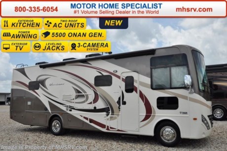 /TX 7/11/16 &lt;a href=&quot;http://www.mhsrv.com/thor-motor-coach/&quot;&gt;&lt;img src=&quot;http://www.mhsrv.com/images/sold-thor.jpg&quot; width=&quot;383&quot; height=&quot;141&quot; border=&quot;0&quot; /&gt;&lt;/a&gt;  Visit MHSRV.com or Call 800-335-6054 for Upfront &amp; Every Day Low Sale Price! Family Owned &amp; Operated and the #1 Volume Selling Motor Home Dealer in the World as well as the #1 Thor Motor Coach Dealer in the World.  &lt;object width=&quot;400&quot; height=&quot;300&quot;&gt;&lt;param name=&quot;movie&quot; value=&quot;//www.youtube.com/v/VZXdH99Xe00?hl=en_US&amp;amp;version=3&quot;&gt;&lt;/param&gt;&lt;param name=&quot;allowFullScreen&quot; value=&quot;true&quot;&gt;&lt;/param&gt;&lt;param name=&quot;allowscriptaccess&quot; value=&quot;always&quot;&gt;&lt;/param&gt;&lt;embed src=&quot;//www.youtube.com/v/VZXdH99Xe00?hl=en_US&amp;amp;version=3&quot; type=&quot;application/x-shockwave-flash&quot; width=&quot;400&quot; height=&quot;300&quot; allowscriptaccess=&quot;always&quot; allowfullscreen=&quot;true&quot;&gt;&lt;/embed&gt;&lt;/object&gt; 
MSRP $132,264. New 2017 Thor Motor Coach Hurricane: 31S Model. The 2017 Hurricane measures approximately 31 feet 9 inches in length and features a heated and enclosed underbelly, black tank flush, LED ceiling lighting, 2 slides, exterior TV, power front shade, bedroom TV, second auxiliary battery, sofa with sleeper and a power Hide-Away overhead loft. Optional equipment includes the beautiful partial paint HD-Max high gloss exterior, 12V attic fan, power drivers seat, rear A/C, 5.5KW generator and a 50 amp power cord. The all new Thor Motor Coach Hurricane RV also features a Ford chassis with Triton V-10 Ford engine, automatic hydraulic leveling jacks, large TV, tinted one piece windshield, frameless windows, power patio awning with LED lighting, night shades, kitchen backsplash, refrigerator, microwave and much more. For additional coach information, brochures, window sticker, videos, photos, Hurricane reviews, testimonials as well as additional information about Motor Home Specialist and our manufacturers&#39; please visit us at MHSRV .com or call 800-335-6054. At Motor Home Specialist we DO NOT charge any prep or orientation fees like you will find at other dealerships. All sale prices include a 200 point inspection, interior and exterior wash &amp; detail of vehicle, a thorough coach orientation with an MHS technician, an RV Starter&#39;s kit, a night stay in our delivery park featuring landscaped and covered pads with full hook-ups and much more. Free airport shuttle available with purchase for out-of-town buyers. WHY PAY MORE?... WHY SETTLE FOR LESS? 