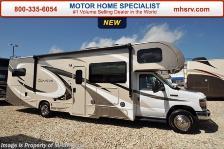 /TX 10-25-16 &lt;a href=&quot;http://www.mhsrv.com/thor-motor-coach/&quot;&gt;&lt;img src=&quot;http://www.mhsrv.com/images/sold-thor.jpg&quot; width=&quot;383&quot; height=&quot;141&quot; border=&quot;0&quot;/&gt;&lt;/a&gt;    Visit MHSRV.com or Call 800-335-6054 for Upfront &amp; Every Day Low Sale Price! #1 Volume Selling Motor Home Dealer &amp; Thor Motor Coach Dealer in the World. &lt;iframe width=&quot;400&quot; height=&quot;300&quot; src=&quot;https://www.youtube.com/embed/VZXdH99Xe00&quot; frameborder=&quot;0&quot; allowfullscreen&gt;&lt;/iframe&gt; MSRP $123,933. New 2017 Thor Motor Coach Quantum Class C RV Model LF31 with Ford E-450 chassis and a Ford Triton V-10 engine. This unit measures approximately 32 feet 7 inches in length with a driver&#39;s side full wall slide, beautiful hardwood cabinets, automatic leveling jacks and a cabover loft with skylight. Options include the Diamond &amp; Platinum packages which feature an exterior shower, backup monitor, wheel liners, black frameless windows, roller shades, larger residential refrigerator, microwave oven, solid surface kitchen countertop, automatic generator start, inverter and the Rapid Camp System with remote. Additional options include the beautiful partial paint exterior, an exterior entertainment center, dual child safety tethers, attic fan, upgraded A/C, heated remote exterior mirrors, power drivers seat, leatherette driver &amp; passenger chairs and a cockpit carpet mat. The Quantum Class C RV has an incredible list of standard features for 2017 as well including dash applique, power windows and locks, power patio awning with integrated LED lighting, roof ladder, in-dash media center, deluxe exterior mirrors, oven, microwave, Onan generator, cab A/C, battery disconnect switch, auxiliary battery and a water heater. Rapid Camp allows you to operate your slide-out room, generator, power awning, selective lighting and more all from a touchscreen remote control. For additional information, brochures, and videos please visit Motor Home Specialist at  MHSRV .com or Call 800-335-6054. At Motor Home Specialist we DO NOT charge any prep or orientation fees like you will find at other dealerships. All sale prices include a 200 point inspection, interior and exterior wash &amp; detail of vehicle, a thorough coach orientation with an MHS technician, an RV Starter&#39;s kit, a night stay in our delivery park featuring landscaped and covered pads with full hook-ups and much more. Free airport shuttle available with purchase for out-of-town buyers. Read From THOUSANDS of Testimonials at MHSRV .com and See What They Had to Say About Their Experience at Motor Home Specialist. WHY PAY MORE?...... WHY SETTLE FOR LESS? 