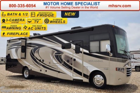 /CA 12/13/16 &lt;a href=&quot;http://www.mhsrv.com/thor-motor-coach/&quot;&gt;&lt;img src=&quot;http://www.mhsrv.com/images/sold-thor.jpg&quot; width=&quot;383&quot; height=&quot;141&quot; border=&quot;0&quot;/&gt;&lt;/a&gt;  Visit MHSRV.com or Call 800-335-6054 for Upfront &amp; Every Day Low Sale Price! Family Owned &amp; Operated and the #1 Volume Selling Motor Home Dealer in the World as well as the #1 Thor Motor Coach Dealer in the World.  &lt;object width=&quot;400&quot; height=&quot;300&quot;&gt;&lt;param name=&quot;movie&quot; value=&quot;http://www.youtube.com/v/fBpsq4hH-Ws?version=3&amp;amp;hl=en_US&quot;&gt;&lt;/param&gt;&lt;param name=&quot;allowFullScreen&quot; value=&quot;true&quot;&gt;&lt;/param&gt;&lt;param name=&quot;allowscriptaccess&quot; value=&quot;always&quot;&gt;&lt;/param&gt;&lt;embed src=&quot;http://www.youtube.com/v/fBpsq4hH-Ws?version=3&amp;amp;hl=en_US&quot; type=&quot;application/x-shockwave-flash&quot; width=&quot;400&quot; height=&quot;300&quot; allowscriptaccess=&quot;always&quot; allowfullscreen=&quot;true&quot;&gt;&lt;/embed&gt;&lt;/object&gt; MSRP $155,664. The New 2017 Thor Motor Coach Miramar 34.1 Model. This luxury class A gas motor home measures approximately 35 feet 10 inches in length and features 2 slides as well as a bath and a 1/2. Options include the beautiful HD-Max exterior, leatherette theater seats, attic fan and an electric fireplace with remote. The 2017 Thor Motor Coach Miramar also features one of the most impressive lists of standard equipment in the RV industry including a Ford Triton V-10 engine, Ford 22 Series chassis, high polished aluminum wheels, automatic leveling system with touch pad controls, power patio awning with LED lights, frameless windows, slide-out room awning toppers, heated/remote exterior mirrors with integrated side view cameras, side hinged baggage doors, headlamps with LED accent lights, heated and enclosed holding tanks, residential refrigerator, Onan generator, water heater, pass-thru storage, roof ladder, one-piece windshield, LCD back-up monitor with camera, solid wood raised panel cabinet doors, 3 burner cook top with oven, OTR microwave, bedroom TV, 50 amp service, emergency start switch, system control center, hitch, electric entrance steps, power privacy shade, soft touch vinyl ceilings, glass door shower and the RAPID CAMP remote system. Rapid Camp allows you to operate your slide-out room, generator, leveling jacks when applicable, power awning, selective lighting and more all from a touchscreen remote control. For additional coach information, brochures, window sticker, videos, photos, Miramar reviews, testimonials as well as additional information about Motor Home Specialist and our manufacturers&#39; please visit us at MHSRV .com or call 800-335-6054. At Motor Home Specialist we DO NOT charge any prep or orientation fees like you will find at other dealerships. All sale prices include a 200 point inspection, interior and exterior wash &amp; detail of vehicle, a thorough coach orientation with an MHS technician, an RV Starter&#39;s kit, a night stay in our delivery park featuring landscaped and covered pads with full hook-ups and much more. Free airport shuttle available with purchase for out-of-town buyers. WHY PAY MORE?... WHY SETTLE FOR LESS? 
&lt;object width=&quot;400&quot; height=&quot;300&quot;&gt;&lt;param name=&quot;movie&quot; value=&quot;//www.youtube.com/v/wsGkgVdi1T8?version=3&amp;amp;hl=en_US&quot;&gt;&lt;/param&gt;&lt;param name=&quot;allowFullScreen&quot; value=&quot;true&quot;&gt;&lt;/param&gt;&lt;param name=&quot;allowscriptaccess&quot; value=&quot;always&quot;&gt;&lt;/param&gt;&lt;embed src=&quot;//www.youtube.com/v/wsGkgVdi1T8?version=3&amp;amp;hl=en_US&quot; type=&quot;application/x-shockwave-flash&quot; width=&quot;400&quot; height=&quot;300&quot; allowscriptaccess=&quot;always&quot; allowfullscreen=&quot;true&quot;&gt;&lt;/embed&gt;&lt;/object&gt;