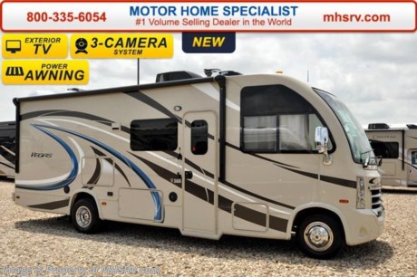 /sold 2/28/17 **PRICE INCLUDES $2,000 FACTORY REBATE. Offer Valid Thru February 28th, 2017** Family Owned &amp; Operated and the #1 Volume Selling Motor Home Dealer in the World as well as the #1 Thor Motor Coach Dealer in the World. Thor Motor Coach has done it again with the world&#39;s first RUV! (Recreational Utility Vehicle) Check out the all new 2017 Thor Motor Coach Vegas RUV Model 25.3 with Slide-Out Room! MSRP $105,287. The Vegas combines Style, Function, Affordability &amp; Innovation like no other RV available in the industry today! It is powered by a Ford Triton V-10 engine and built on the Ford E-450 Super Duty chassis providing a lower center of gravity and ease of drivability normally found only in a class C RV, but now available in this mini class A motorhome measuring approximately 26 ft. 6 inches. Taking superior drivability even one step further, the Vegas will also feature something normally only found in a high-end luxury diesel pusher motor coach... an Independent Front Suspension system! With a style all its own the Vegas will provide superior handling and fuel economy and appeal to couples &amp; family RVers as well. You will also find another full size power drop down loft above the cockpit, bedroom TV, booth dinette and a slide. Optional equipment includes the HD-Max colored sidewalls and graphics, 3 burner range with oven, attic fan, an upgraded 15.0 BTU A/C and heated holding tanks. You will also be pleased to find a host of feature appointments that include tinted and frameless windows, a power patio awning with LED lights, convection microwave (N/A with oven option), 3 burner cooktop, living room TV, LED ceiling lights, Onan generator, water heater, power and heated mirrors with integrated side-view cameras, back-up camera, 8,000 lb. trailer hitch, cabinet doors with designer door fronts and a spacious cockpit design with unparalleled visibility. For additional coach information, brochures, window sticker, videos, photos, Vegas reviews, testimonials as well as additional information about Motor Home Specialist and our manufacturers&#39; please visit us at MHSRV .com or call 800-335-6054. At Motor Home Specialist we DO NOT charge any prep or orientation fees like you will find at other dealerships. All sale prices include a 200 point inspection, interior and exterior wash &amp; detail of vehicle, a thorough coach orientation with an MHS technician, an RV Starter&#39;s kit, a night stay in our delivery park featuring landscaped and covered pads with full hook-ups and much more. Free airport shuttle available with purchase for out-of-town buyers. WHY PAY MORE?... WHY SETTLE FOR LESS? 