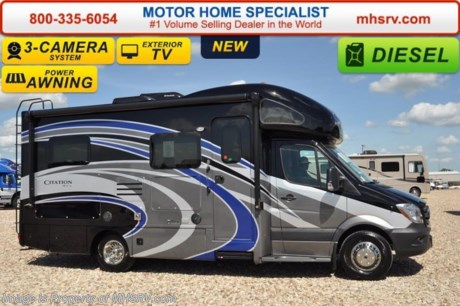/MD 9/26/16 &lt;a href=&quot;http://www.mhsrv.com/thor-motor-coach/&quot;&gt;&lt;img src=&quot;http://www.mhsrv.com/images/sold-thor.jpg&quot; width=&quot;383&quot; height=&quot;141&quot; border=&quot;0&quot;/&gt;&lt;/a&gt; Visit MHSRV.com or Call 800-335-6054 for Upfront &amp; Every Day Low Sale Price! Family Owned &amp; Operated and the #1 Volume Selling Motor Home Dealer in the World as well as the #1 Thor Motor Coach Dealer in the World. MSRP $132,558. New 2017 Thor Motor Coach Chateau Citation Diesel. Model 24SA. This RV measures approximately 24 ft. 6 in. in length &amp; features a slide-out room, solid surface kitchen counters with under mounted kitchen sink, bedroom TV and an exterior TV. Optional equipment includes the beautiful full body paint exterior, leatherette sofa sleeper, A/C with heat pump, Onan diesel generator, heated holding tanks with heat pads, electric stabilizing system, side cameras and second auxiliary battery. The all new 2017 Chateau Citation Sprinter also features a turbo diesel engine, AM/FM/CD, power windows &amp; locks, keyless entry, power vent, back up camera, solid surface kitchen counter, 3-point seat belts, driver &amp; passenger airbags, heated remote side mirrors, fiberglass running boards, spare tire, hitch, back-up monitor, roof ladder, outside shower, slide-out awning, electric step &amp; much more. For additional coach information, brochures, window sticker, videos, photos, Citation reviews, testimonials as well as additional information about Motor Home Specialist and our manufacturers&#39; please visit us at MHSRV .com or call 800-335-6054. At Motor Home Specialist we DO NOT charge any prep or orientation fees like you will find at other dealerships. All sale prices include a 200 point inspection, interior and exterior wash &amp; detail of vehicle, a thorough coach orientation with an MHS technician, an RV Starter&#39;s kit, a night stay in our delivery park featuring landscaped and covered pads with full hook-ups and much more. Free airport shuttle available with purchase for out-of-town buyers. WHY PAY MORE?... WHY SETTLE FOR LESS? 