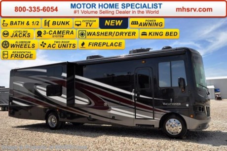 /TX 4-19-17 &lt;a href=&quot;http://www.mhsrv.com/holiday-rambler-rv/&quot;&gt;&lt;img src=&quot;http://www.mhsrv.com/images/sold-holidayrambler.jpg&quot; width=&quot;383&quot; height=&quot;141&quot; border=&quot;0&quot;/&gt;&lt;/a&gt;   Buy This Unit Now During the World&#39;s RV Show. Online Show Price Available at MHSRV .com Now through April 22nd, 2017 or Call 800-335-6054. Family owned &amp; operated with upfront pricing everyday!  &lt;object width=&quot;400&quot; height=&quot;300&quot;&gt;&lt;param name=&quot;movie&quot; value=&quot;http://www.youtube.com/v/fBpsq4hH-Ws?version=3&amp;amp;hl=en_US&quot;&gt;&lt;/param&gt;&lt;param name=&quot;allowFullScreen&quot; value=&quot;true&quot;&gt;&lt;/param&gt;&lt;param name=&quot;allowscriptaccess&quot; value=&quot;always&quot;&gt;&lt;/param&gt;&lt;embed src=&quot;http://www.youtube.com/v/fBpsq4hH-Ws?version=3&amp;amp;hl=en_US&quot; type=&quot;application/x-shockwave-flash&quot; width=&quot;400&quot; height=&quot;300&quot; allowscriptaccess=&quot;always&quot; allowfullscreen=&quot;true&quot;&gt;&lt;/embed&gt;&lt;/object&gt; MSRP $176,938. New 2017 Holiday Rambler Vacationer Model 36H. This Class A motorhome measures approximately 37 feet in length featuring (3) slide-out rooms, powerful Ford Triton V-10 engine, Ford 22 series chassis, bunk beds, bath &amp; 1/2, automatic generator start, front over head TV, exterior entertainment center, fireplace, residential refrigerator, clear front mask, roller shades, LED TV, LED lighting, 1-piece panoramic windshield, automatic leveling system, aluminum wheels and side swing baggage doors. Options include the beautiful full body paint exterior, rear ladder, Winegard Stationary system, 3 burner range, washer/dryer and a king bed. For additional coach information, brochures, window sticker, videos, photos, Vacationer reviews &amp; testimonials as well as additional information about Motor Home Specialist and our manufacturers please visit us at MHSRV .com or call 800-335-6054. At Motor Home Specialist we DO NOT charge any prep or orientation fees like you will find at other dealerships. All sale prices include a 200 point inspection, interior &amp; exterior wash &amp; detail of vehicle, a thorough coach orientation with an MHS technician, an RV Starter&#39;s kit, a nights stay in our delivery park featuring landscaped and covered pads with full hook-ups and much more. WHY PAY MORE?... WHY SETTLE FOR LESS?