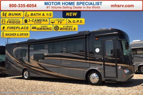 /TX 11/15/16 SOLD *For Lowest Price Visit MHSRV .com or Call 800-335-6054* Family Owned &amp; Operated and the #1 Volume Selling Motor Home Dealer in the World as well as the #1 Forest River Berkshire Dealer in the World. MSRP $267,483. New 2017 Forest River Berkshire RV model 38-A-340. This luxury bath &amp; 1/2 model RV with convertible bunk system measures approximately 39 feet 5 inches in length and features 3 slides including a full wall slide, a 340HP Cummins diesel engine, Aluminum Wheels, Onan diesel generator on a slide, Raised Rail Freightliner chassis, Front disc brakes, Neway air suspension and Sachs custom tuned shock absorbers. Optional equipment includes the beautiful full body Sikkens paint exterior with 4-X Clear Coat, stackable washer/dryer, slide-out tray in basement storage area, electric fireplace, ducted 15,000 BTU A/C with heat pump (Front), 15,000 BTU A/C (Rear), 32” LED overhead TV and Winegard HD Traveler Satellite System. The Forest River Berkshire 38-A features one the most impressive lists of standard equipment you&#39;ll find in the industry including a large LED TV in living room, exterior LED TV, Hardwood Cabinet doors, heated holding tanks, 3 camera monitoring system, 4-point fully automatic Equalizer hydraulic levelers, frameless dual pane windows, MOR-RYDE chassis Upfit Support System featuring Tru-Brace, 3” Steel/Squared front entrance door, Water Manifold System, Whole House water filtration system, vacuum bonded floors and sidewalls, LED Ceiling lighting with Dimmers, power patio awning with LED lighting, entrance door awning, a one-piece windshield, wrap around cockpit with  crowned &amp; layered vacuum bonded fiberglass roof, steel bulkhead, Powered front MCD night shade, MCD shades throughout, solid surface countertop, sealed burner stove, 7 foot ceiling height, new up-graded backsplash, power step well cover, Diamond Shield front mask protective film, Rear Ladder, Rear Mud Flap with Chrome Trim, 30” Stainless Steel Convection/Microwave, Stainless Steel Residential Refrigerator, Heated and Top mounted heated exterior mirrors and a 2,000 Watt Magnum inverter and much more. For additional coach information, brochures, window sticker, videos, photos, Berkshire customer reviews, testimonials as well as additional information about Motor Home Specialist and our manufacturers&#39; please visit us at MHSRV .com or call 800-335-6054. At Motor Home Specialist we DO NOT charge any prep or orientation fees like you will find at other dealerships. All sale prices include a 200 point inspection, interior and exterior wash &amp; detail of vehicle, a thorough coach orientation with an MHS technician, an RV Starter&#39;s kit, a night stay in our delivery park featuring landscaped and covered pads with full hook-ups and much more. Free airport shuttle available with purchase for out-of-town buyers. WHY PAY MORE?... WHY SETTLE FOR LESS? 