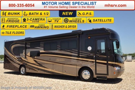 /SOLD 11/15/16 MT   *For Lowest Price Visit MHSRV .com or Call 800-335-6054* Family Owned &amp; Operated and the #1 Volume Selling Motor Home Dealer in the World as well as the #1 Forest River Berkshire Dealer in the World. MSRP $267,483. New 2017 Forest River Berkshire RV model 38A-340. This luxury bath &amp; 1/2 model RV with convertible bunk system measures approximately 39 feet 5 inches in length and features 3 slides including a full wall slide, a 340HP Cummins diesel engine, Aluminum Wheels, Onan diesel generator on a slide, Raised Rail Freightliner chassis, Front disc brakes, Neway air suspension and Sachs custom tuned shock absorbers. Optional equipment includes the beautiful full body Sikkens paint exterior with 4-X Clear Coat, stackable washer/dryer, slide-out tray in basement storage area, electric fireplace, ducted 15,000 BTU A/C with heat pump (Front), 15,000 BTU A/C (Rear), 32” LED overhead TV and Winegard HD Traveler Satellite System. The Forest River Berkshire 38-A features one the most impressive lists of standard equipment you&#39;ll find in the industry including a large LED TV in living room, exterior LED TV, Hardwood Cabinet doors, heated holding tanks, 3 camera monitoring system, 4-point fully automatic Equalizer hydraulic levelers, frameless dual pane windows, MOR-RYDE chassis Upfit Support System featuring Tru-Brace, 3” Steel/Squared front entrance door, Water Manifold System, Whole House water filtration system, vacuum bonded floors and sidewalls, LED Ceiling lighting with Dimmers, power patio awning with LED lighting, entrance door awning, a one-piece windshield, wrap around cockpit with  crowned &amp; layered vacuum bonded fiberglass roof, steel bulkhead, Powered front MCD night shade, MCD shades throughout, solid surface countertop, sealed burner stove, 7 foot ceiling height, new up-graded backsplash, power step well cover, Diamond Shield front mask protective film, Rear Ladder, Rear Mud Flap with Chrome Trim, 30” Stainless Steel Convection/Microwave, Stainless Steel Residential Refrigerator, Heated and Top mounted heated exterior mirrors and a 2,000 Watt Magnum inverter and much more. For additional coach information, brochures, window sticker, videos, photos, Berkshire customer reviews, testimonials as well as additional information about Motor Home Specialist and our manufacturers&#39; please visit us at MHSRV .com or call 800-335-6054. At Motor Home Specialist we DO NOT charge any prep or orientation fees like you will find at other dealerships. All sale prices include a 200 point inspection, interior and exterior wash &amp; detail of vehicle, a thorough coach orientation with an MHS technician, an RV Starter&#39;s kit, a night stay in our delivery park featuring landscaped and covered pads with full hook-ups and much more. Free airport shuttle available with purchase for out-of-town buyers. WHY PAY MORE?... WHY SETTLE FOR LESS? 