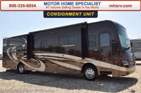 /PICKED UP 8/16/16 **Consignment** Used Sportscoach RV for Sale- 2014 Sportscoach Cross Country 404RB with 4 slides and only 4,631 miles. This RV is approximately 41 feet in length with a Cummins 340Hp engine, Freightliner raised rail chassis, power mirrors with heat, power privacy shades, 8KW Onan generator with AGS, power patio awning, slide-out room toppers, tankless water heater, pass-thru storage with side swing baggage doors, aluminum wheels, full length slide-out cargo tray, water filtration system, 7.5K hitch, automatic leveling, 3 camera monitoring system, exterior entertainment center, inverter, dual pane windows, ceramic tile floors, day/night shades, convection microwave, 3 burner range with oven, solid surface counter, sink covers, residential refrigerator, glass door shower, bath &amp; &#189;, washer/dryer stack, king dual sleep number bed, glass door shower, 2 ducted A/Cs and much more. For additional information and photos please visit Motor Home Specialist at www.MHSRV.com or call 800-335-6054.