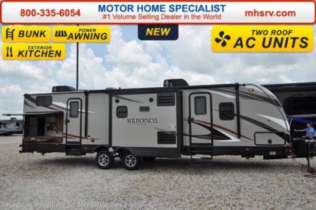 /TX 3/13/17 &lt;a href=&quot;http://www.mhsrv.com/travel-trailers/&quot;&gt;&lt;img src=&quot;http://www.mhsrv.com/images/sold-traveltrailer.jpg&quot; width=&quot;383&quot; height=&quot;141&quot; border=&quot;0&quot;/&gt;&lt;/a&gt; Buy This Unit Now During the World&#39;s RV Show. Online Show Price Available at MHSRV .com Now through April 22nd, 2017 or Call 800-335-6054.   Family Owned &amp; Operated. Largest Selection, Lowest Prices &amp; the Premier Service &amp; Walk-Through Process that can only be found at the #1 Volume Selling Motor Home Dealer in the World! From $10K to $2 Million... We gotcha&#39; Covered!  &lt;object width=&quot;400&quot; height=&quot;300&quot;&gt;&lt;param name=&quot;movie&quot; value=&quot;http://www.youtube.com/v/fBpsq4hH-Ws?version=3&amp;amp;hl=en_US&quot;&gt;&lt;/param&gt;&lt;param name=&quot;allowFullScreen&quot; value=&quot;true&quot;&gt;&lt;/param&gt;&lt;param name=&quot;allowscriptaccess&quot; value=&quot;always&quot;&gt;&lt;/param&gt;&lt;embed src=&quot;http://www.youtube.com/v/fBpsq4hH-Ws?version=3&amp;amp;hl=en_US&quot; type=&quot;application/x-shockwave-flash&quot; width=&quot;400&quot; height=&quot;300&quot; allowscriptaccess=&quot;always&quot; allowfullscreen=&quot;true&quot;&gt;&lt;/embed&gt;&lt;/object&gt; MSRP $41,773. The 2017 Heartland Wilderness travel trailer model 3250BS is approximately 36 feet 9 inches in length and features a slide, bunk bed, and loft. Optional equipment includes the Elite package, spare tire &amp; carrier, aluminum wheels, power stabilizer jacks, toy lock, power awning with LED light strip, gel coated fiberglass front cap w/LED lights, flat screen TV, upgraded A/C and a second A/C with 50 Amp service. This travel trailer also features the Wilderness Lightweight package which includes forma brick insulation, laminated floor, deep bowl kitchen sink, double door refrigerator, skylight in shower, leaf spring suspension, dual LP tanks, awning, power vent, water heater, steel ball bearing drawer guides, wide trax axle system, enclosed under-belly, black tank flush and much more. For additional coach information, brochures, window sticker, videos, photos, Wilderness reviews &amp; testimonials as well as additional information about Motor Home Specialist and our manufacturers please visit us at MHSRV .com or call 800-335-6054. At Motor Home Specialist we DO NOT charge any prep or orientation fees like you will find at other dealerships. All sale prices include a 200 point inspection, interior &amp; exterior wash &amp; detail of vehicle, a thorough coach orientation with an MHS technician, an RV Starter&#39;s kit, a nights stay in our delivery park featuring landscaped and covered pads with full hook-ups and much more. WHY PAY MORE?... WHY SETTLE FOR LESS?