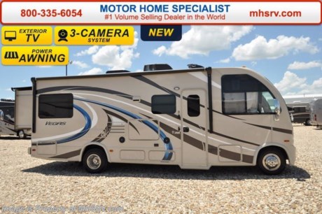 /KS 12/30/16 &lt;a href=&quot;http://www.mhsrv.com/thor-motor-coach/&quot;&gt;&lt;img src=&quot;http://www.mhsrv.com/images/sold-thor.jpg&quot; width=&quot;383&quot; height=&quot;141&quot; border=&quot;0&quot;/&gt;&lt;/a&gt;     Family Owned &amp; Operated and the #1 Volume Selling Motor Home Dealer in the World as well as the #1 Thor Motor Coach Dealer in the World.  &lt;iframe width=&quot;400&quot; height=&quot;300&quot; src=&quot;https://www.youtube.com/embed/M6f0nvJ2zi0&quot; frameborder=&quot;0&quot; allowfullscreen&gt;&lt;/iframe&gt; Thor Motor Coach has done it again with the world&#39;s first RUV! (Recreational Utility Vehicle) Check out the all new 2017 Thor Motor Coach Vegas RUV Model 25.2 with Slide-Out Room! MSRP $106,487. The Vegas combines Style, Function, Affordability &amp; Innovation like no other RV available in the industry today! It is powered by a Ford Triton V-10 engine and built on the Ford E-450 Super Duty chassis providing a lower center of gravity and ease of drivability normally found only in a class C RV, but now available in this mini class A motorhome measuring approximately 26 ft. 6 inches. Taking superior drivability even one step further, the Vegas will also feature something normally only found in a high-end luxury diesel pusher motor coach... an Independent Front Suspension system! With a style all its own the Vegas will provide superior handling and fuel economy and appeal to couples &amp; family RVers as well. You will also find another full size power drop down loft above the cockpit, a large sofa with sleeper, bedroom TV, exterior TV and a rear slide. Optional equipment includes the HD-Max colored sidewalls and graphics, 3 burner range with oven, attic fan, an upgraded 15.0 BTU A/C and heated holding tanks. You will also be pleased to find a host of feature appointments that include tinted and frameless windows, a power patio awning with LED lights, convection microwave (N/A with oven option), living room TV, LED ceiling lights, Onan generator, water heater, power and heated mirrors with integrated side-view cameras, back-up camera, 8,000 lb. trailer hitch, cabinet doors with designer door fronts and a spacious cockpit design with unparalleled visibility. For additional coach information, brochures, window sticker, videos, photos, Vegas reviews, testimonials as well as additional information about Motor Home Specialist and our manufacturers&#39; please visit us at MHSRV .com or call 800-335-6054. At Motor Home Specialist we DO NOT charge any prep or orientation fees like you will find at other dealerships. All sale prices include a 200 point inspection, interior and exterior wash &amp; detail of vehicle, a thorough coach orientation with an MHS technician, an RV Starter&#39;s kit, a night stay in our delivery park featuring landscaped and covered pads with full hook-ups and much more. Free airport shuttle available with purchase for out-of-town buyers. WHY PAY MORE?... WHY SETTLE FOR LESS? 