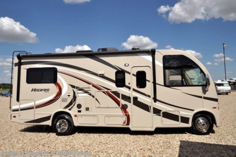 /TX 12/13/16 &lt;a href=&quot;http://www.mhsrv.com/thor-motor-coach/&quot;&gt;&lt;img src=&quot;http://www.mhsrv.com/images/sold-thor.jpg&quot; width=&quot;383&quot; height=&quot;141&quot; border=&quot;0&quot;/&gt;&lt;/a&gt;  Family Owned &amp; Operated and the #1 Volume Selling Motor Home Dealer in the World as well as the #1 Thor Motor Coach Dealer in the World.  &lt;iframe width=&quot;400&quot; height=&quot;300&quot; src=&quot;https://www.youtube.com/embed/M6f0nvJ2zi0&quot; frameborder=&quot;0&quot; allowfullscreen&gt;&lt;/iframe&gt; Thor Motor Coach has done it again with the world&#39;s first RUV! (Recreational Utility Vehicle) Check out the all new 2017 Thor Motor Coach Vegas RUV Model 24.1 with Slide-Out Room and two beds that convert to a large bed! MSRP $106,037. The Vegas combines Style, Function, Affordability &amp; Innovation like no other RV available in the industry today! It is powered by a Ford Triton V-10 engine and is approximately 25 ft. 6 inches. Taking superior drivability even one step further, the Vegas will also feature something normally only found in a high-end luxury diesel pusher motor coach... an Independent Front Suspension system! With a style all its own the Vegas will provide superior handling and fuel economy and appeal to couples &amp; family RVers as well. You will also find another full size power drop down bunk above the cockpit, sofa/sleeper, spacious living room and even pass-through exterior storage. Optional equipment includes the HD-Max colored sidewalls and graphics, 12V attic fan in the bedroom, 3 burner range with oven, 15.0 BTU A/C and holding tanks with heat pads. You will also be pleased to find a host of feature appointments that include tinted and frameless windows, a power patio awning with LED lights, convection microwave (N/A with oven option), 3 burner cooktop, living room TV, LED ceiling lights, Onan 4000 generator, gas/electric water heater, power and heated mirrors with integrated side-view cameras, back-up camera, 8,000lb. trailer hitch, cabinet doors with designer door fronts and a spacious cockpit design with unparalleled visibility as well as a fold out map/laptop table and an additional cab table that can easily be stored when traveling.  For additional coach information, brochures, window sticker, videos, photos, Vegas reviews, testimonials as well as additional information about Motor Home Specialist and our manufacturers&#39; please visit us at MHSRV .com or call 800-335-6054. At Motor Home Specialist we DO NOT charge any prep or orientation fees like you will find at other dealerships. All sale prices include a 200 point inspection, interior and exterior wash &amp; detail of vehicle, a thorough coach orientation with an MHS technician, an RV Starter&#39;s kit, a night stay in our delivery park featuring landscaped and covered pads with full hook-ups and much more. Free airport shuttle available with purchase for out-of-town buyers. WHY PAY MORE?... WHY SETTLE FOR LESS? 