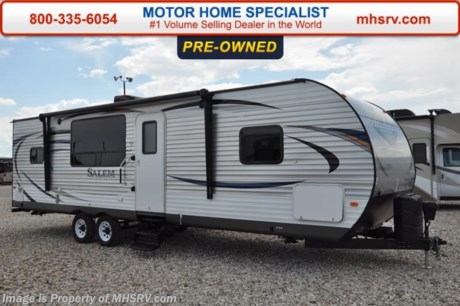 /TX 8-15-16 &lt;a href=&quot;http://www.mhsrv.com/travel-trailers/&quot;&gt;&lt;img src=&quot;http://www.mhsrv.com/images/sold-traveltrailer.jpg&quot; width=&quot;383&quot; height=&quot;141&quot; border=&quot;0&quot; /&gt;&lt;/a&gt;      Used Forest River Travel Trailer RV for Sale- 2016 Forest River Salem 27RKSS is approximately 30 feet in length with a slide, power patio awning, gas/electric water heater, pass-thru storage, booth converts to sleeper, night shades, sink covers, 3 burner range with oven, all in 1 bath, A/C and much more. For additional information and photos please visit Motor Home Specialist at www.MHSRV.com or call 800-335-6054.