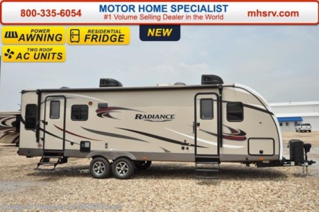 /AR 8-15-16 &lt;a href=&quot;http://www.mhsrv.com/travel-trailers/&quot;&gt;&lt;img src=&quot;http://www.mhsrv.com/images/sold-traveltrailer.jpg&quot; width=&quot;383&quot; height=&quot;141&quot; border=&quot;0&quot; /&gt;&lt;/a&gt;      Family Owned &amp; Operated. Largest Selection, Lowest Prices &amp; the Premier Service &amp; Walk-Through Process that can only be found at the #1 Volume Selling Motor Home Dealer in the World! From $10K to $2 Million... We gotcha&#39; Covered!  &lt;object width=&quot;400&quot; height=&quot;300&quot;&gt;&lt;param name=&quot;movie&quot; value=&quot;http://www.youtube.com/v/fBpsq4hH-Ws?version=3&amp;amp;hl=en_US&quot;&gt;&lt;/param&gt;&lt;param name=&quot;allowFullScreen&quot; value=&quot;true&quot;&gt;&lt;/param&gt;&lt;param name=&quot;allowscriptaccess&quot; value=&quot;always&quot;&gt;&lt;/param&gt;&lt;embed src=&quot;http://www.youtube.com/v/fBpsq4hH-Ws?version=3&amp;amp;hl=en_US&quot; type=&quot;application/x-shockwave-flash&quot; width=&quot;400&quot; height=&quot;300&quot; allowscriptaccess=&quot;always&quot; allowfullscreen=&quot;true&quot;&gt;&lt;/embed&gt;&lt;/object&gt; MSRP $44,462. The 2016 Cruiser RV Radiance travel trailer model 26VSB with (2) slides is approximately 32 feet 5 inches in length. This beautiful travel trailer features the Radiance, Tour Edition, Radiant exterior &amp; interior packages as well as the extended seasons RVing package. A few features from this impressive list of packages include a residential refrigerator, solid surface kitchen counter top, stainless steel appliances, LED lighting, electric stabilizer jacks, power tongue jack, magnetic door catch, aluminum rims, upgraded graphics, black tank flush, tinted windows, detachable power cord, vaulted ceiling, solid hardwood raised panel cabinet doors, residential-style furniture, 3 burner range, high output furnace and much more. Additional options includes bumper mounted BBQ grill, 50 amp service, 2nd A/C and a 15.0K BTU A/C. For additional coach information, brochures, window sticker, videos, photos, reviews &amp; testimonials as well as additional information about Motor Home Specialist and our manufacturers please visit us at MHSRV .com or call 800-335-6054. At Motor Home Specialist we DO NOT charge any prep or orientation fees like you will find at other dealerships. All sale prices include a 200 point inspection, interior &amp; exterior wash &amp; detail of vehicle, a thorough coach orientation with an MHS technician, an RV Starter&#39;s kit, a nights stay in our delivery park featuring landscaped and covered pads with full hook-ups and much more. WHY PAY MORE?... WHY SETTLE FOR LESS?